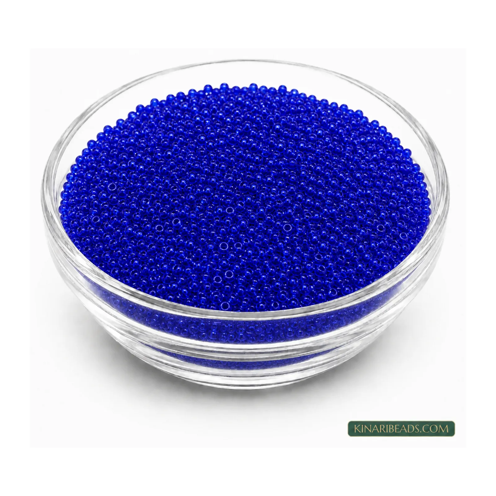 8/0 Transparent Glass Seed Beads for Embroidery – 100g - Royal Blue Trans colour