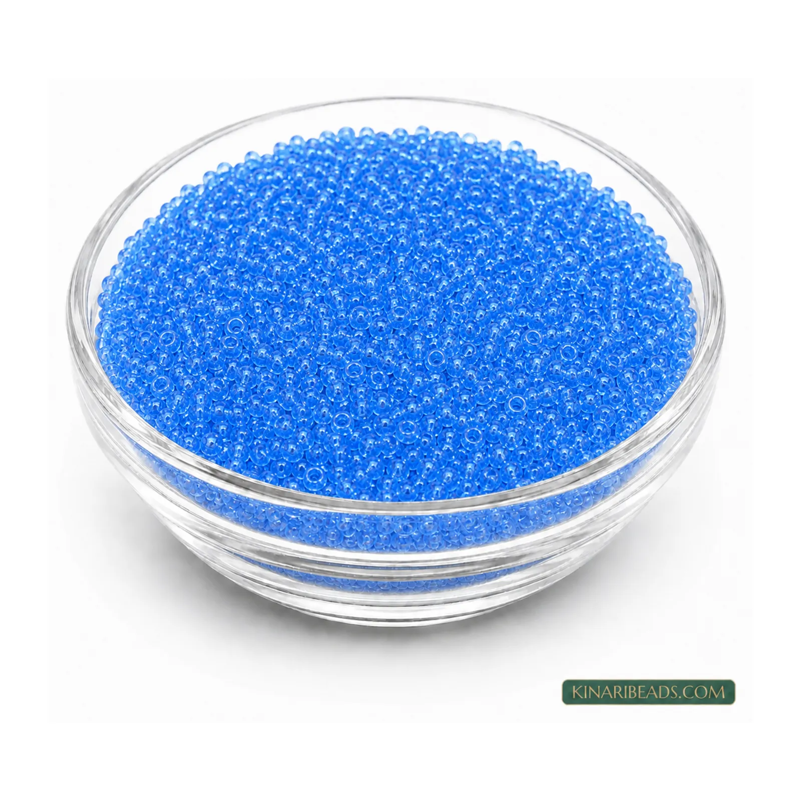 8/0 Transparent Glass Seed Beads for Embroidery – 100g - Sky Blue Trans colour