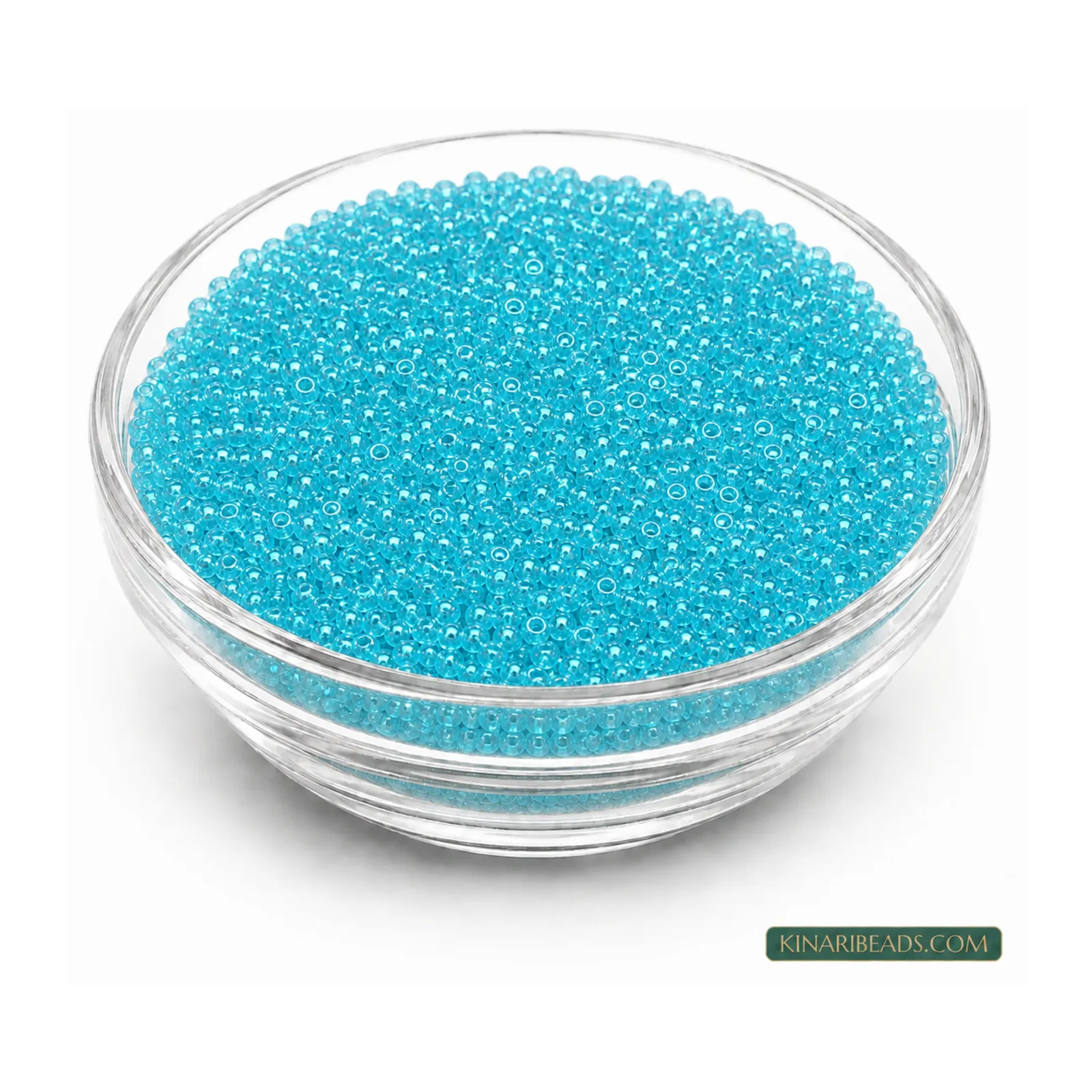 8/0 Transparent Glass Seed Beads for Embroidery – 100g - Turquoise Trans colour
