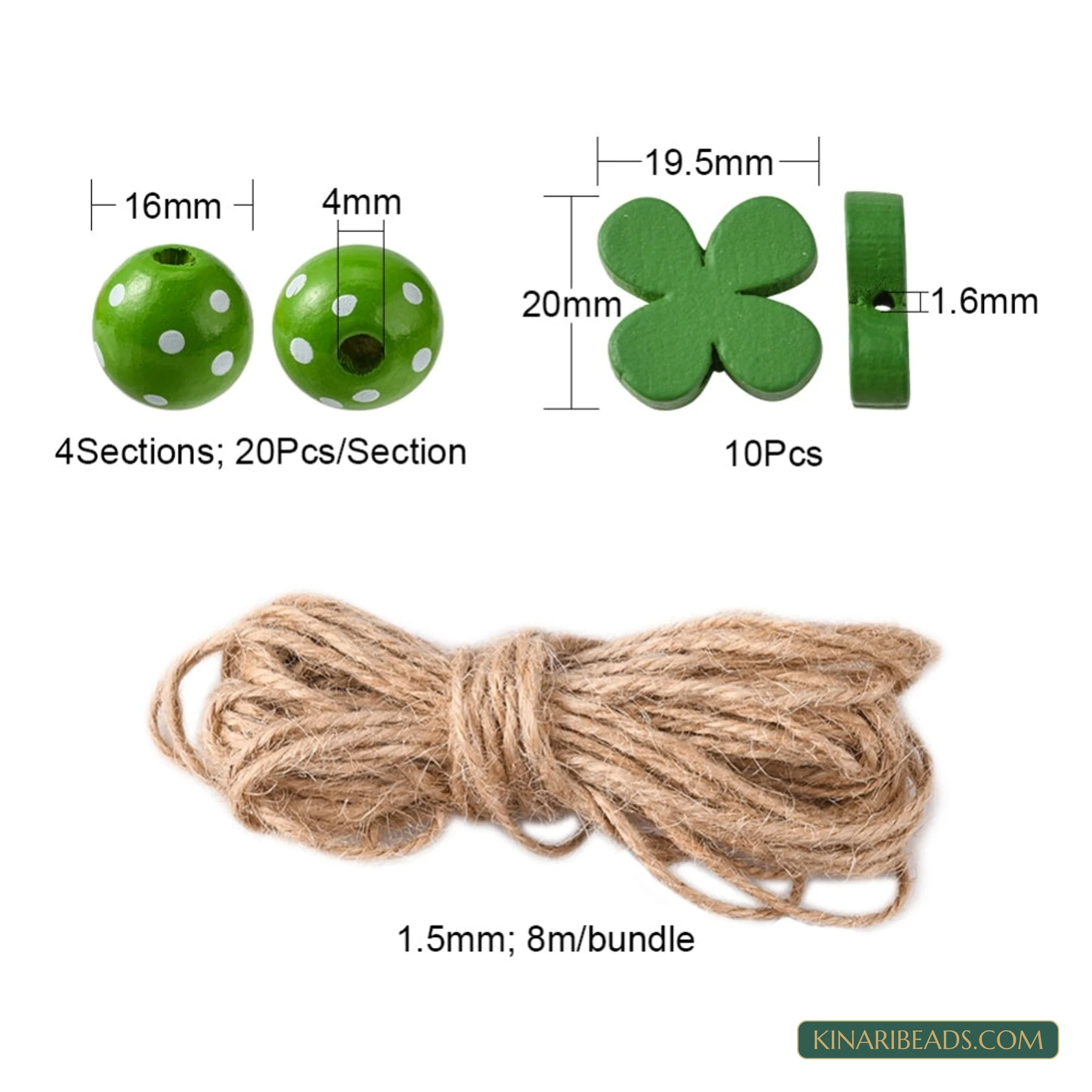 80-Piece Wooden Beads & Jute Cord Pendant Making Kit product image