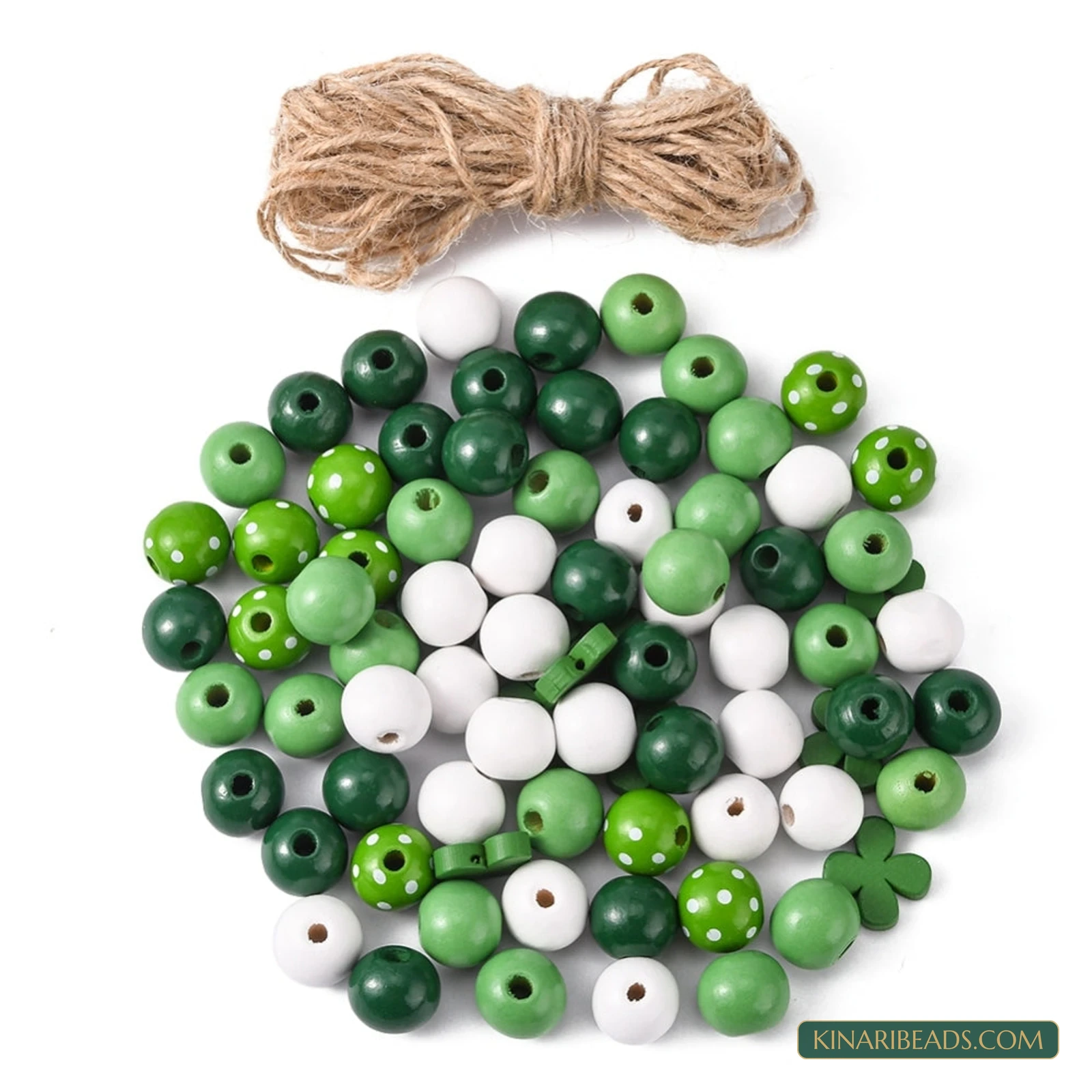 80-Piece Wooden Beads & Jute Cord Pendant Making Kit product image