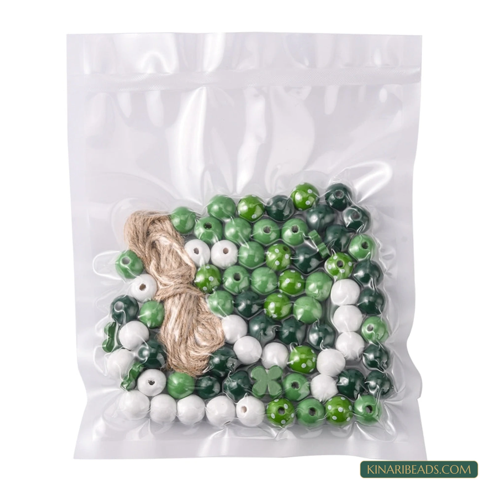 80-Piece Wooden Beads & Jute Cord Pendant Making Kit product image