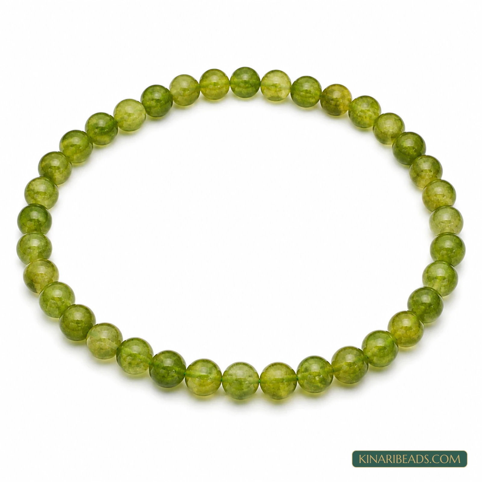 8mm Dual Tone Crackle Glass Beads – 15 Inch String - Green colour
