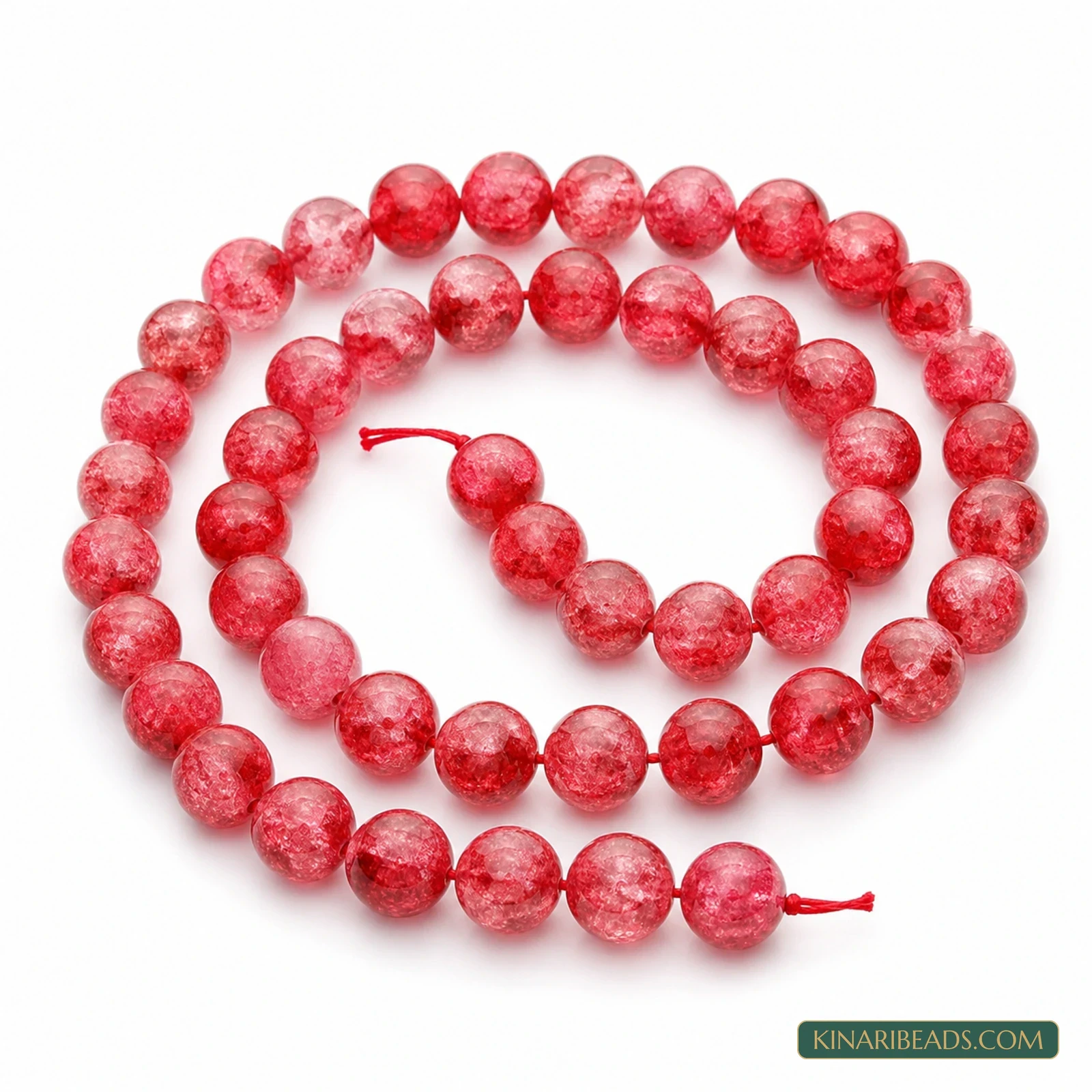 8mm Dual Tone Crackle Glass Beads – 15 Inch String