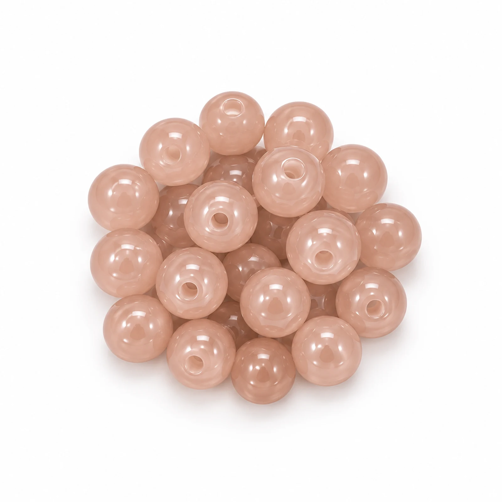 8mm Jelly Glass Beads – 100g, 24 Colours - Blush Beige colour