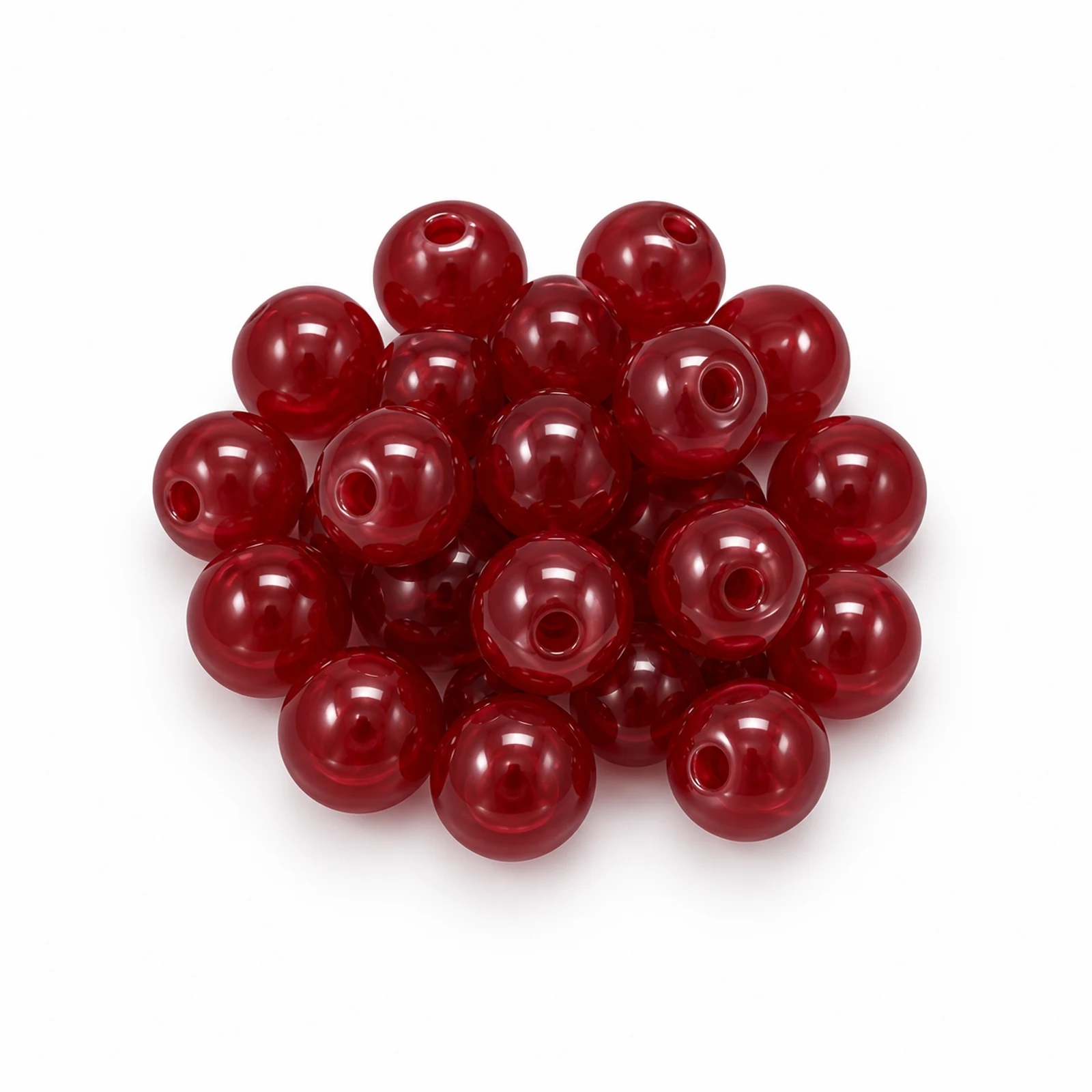 8mm Jelly Glass Beads – 100g, 24 Colours - Burgundy colour