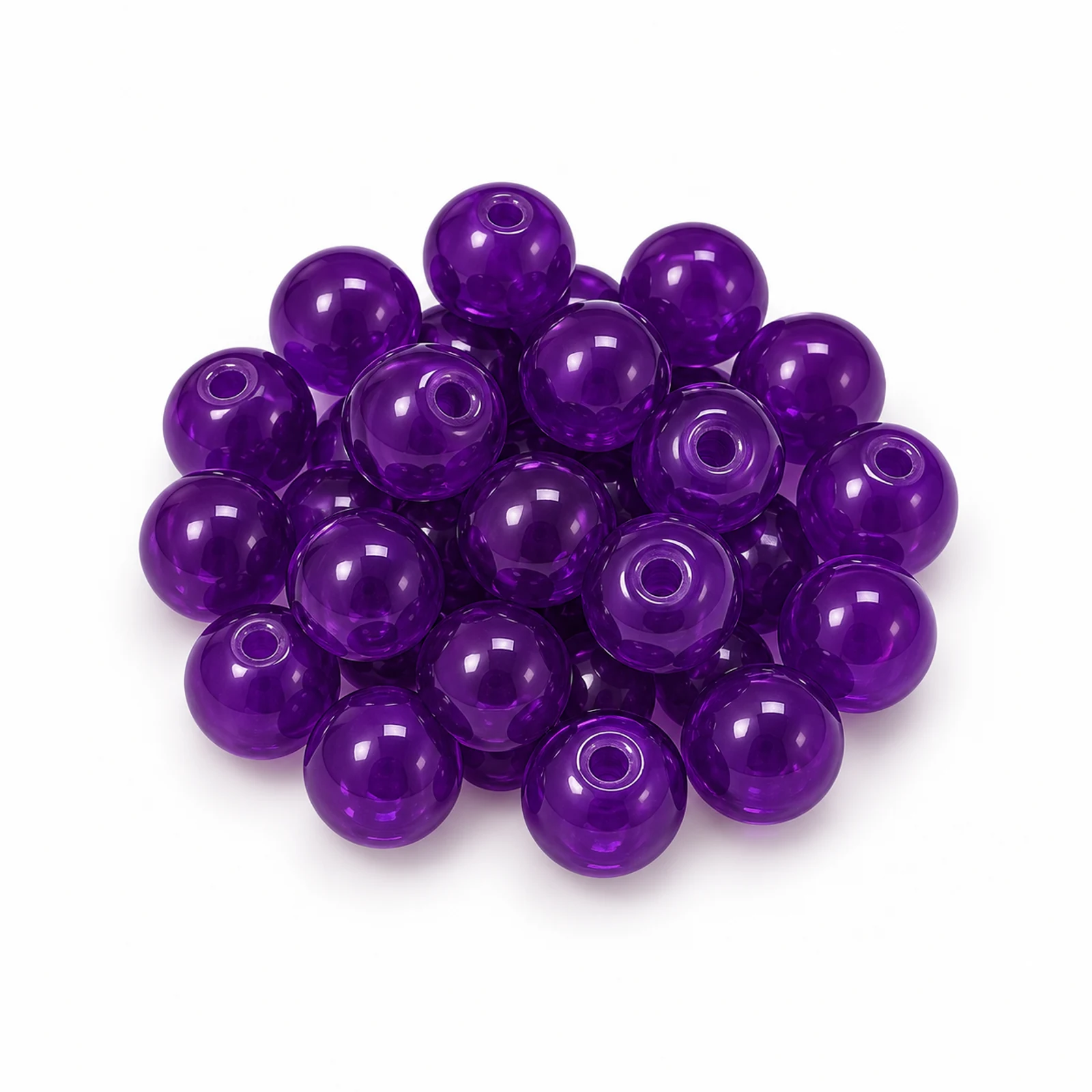 8mm Jelly Glass Beads – 100g, 24 Colours - Deep Violet colour