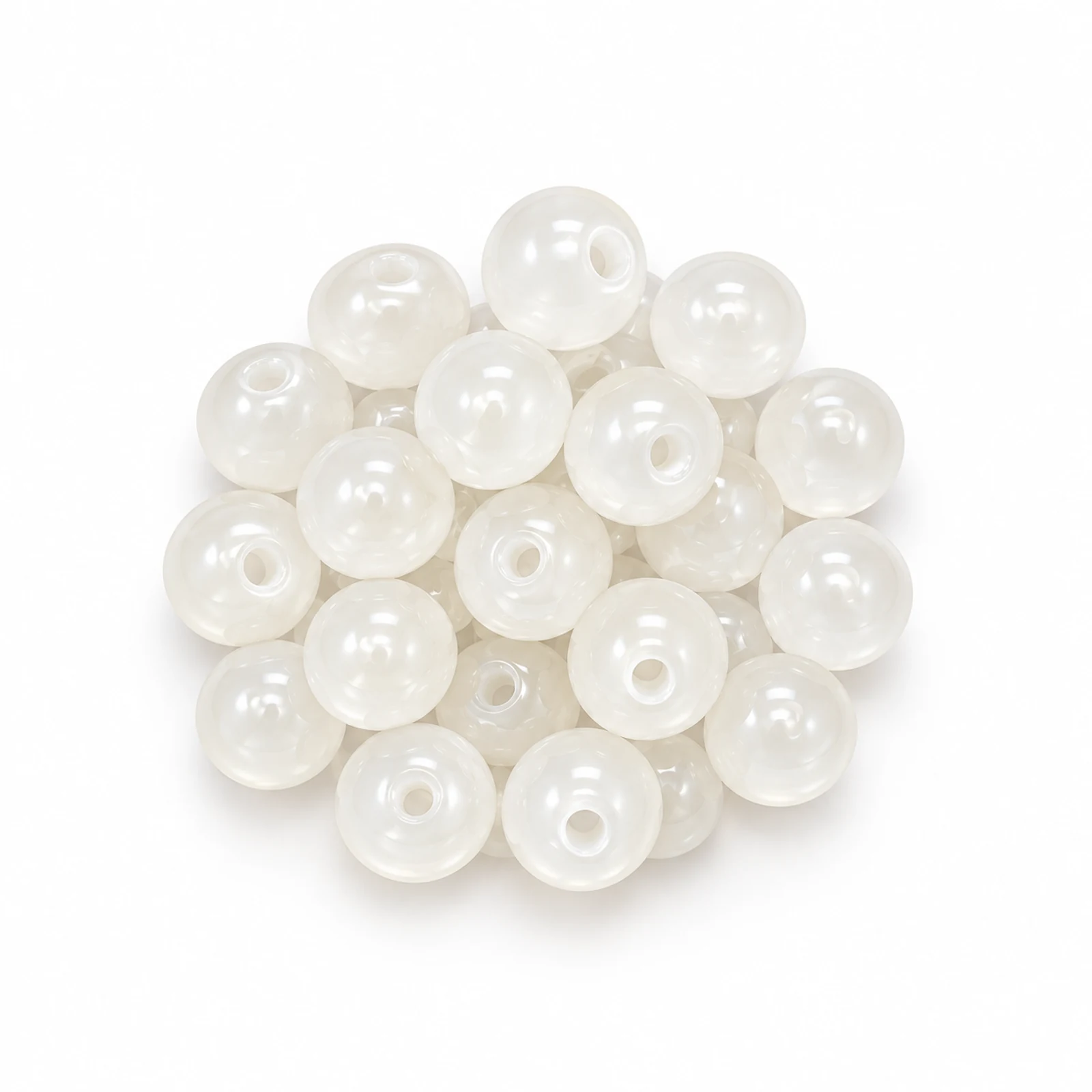 8mm Jelly Glass Beads – 100g, 24 Colours - Milky White colour