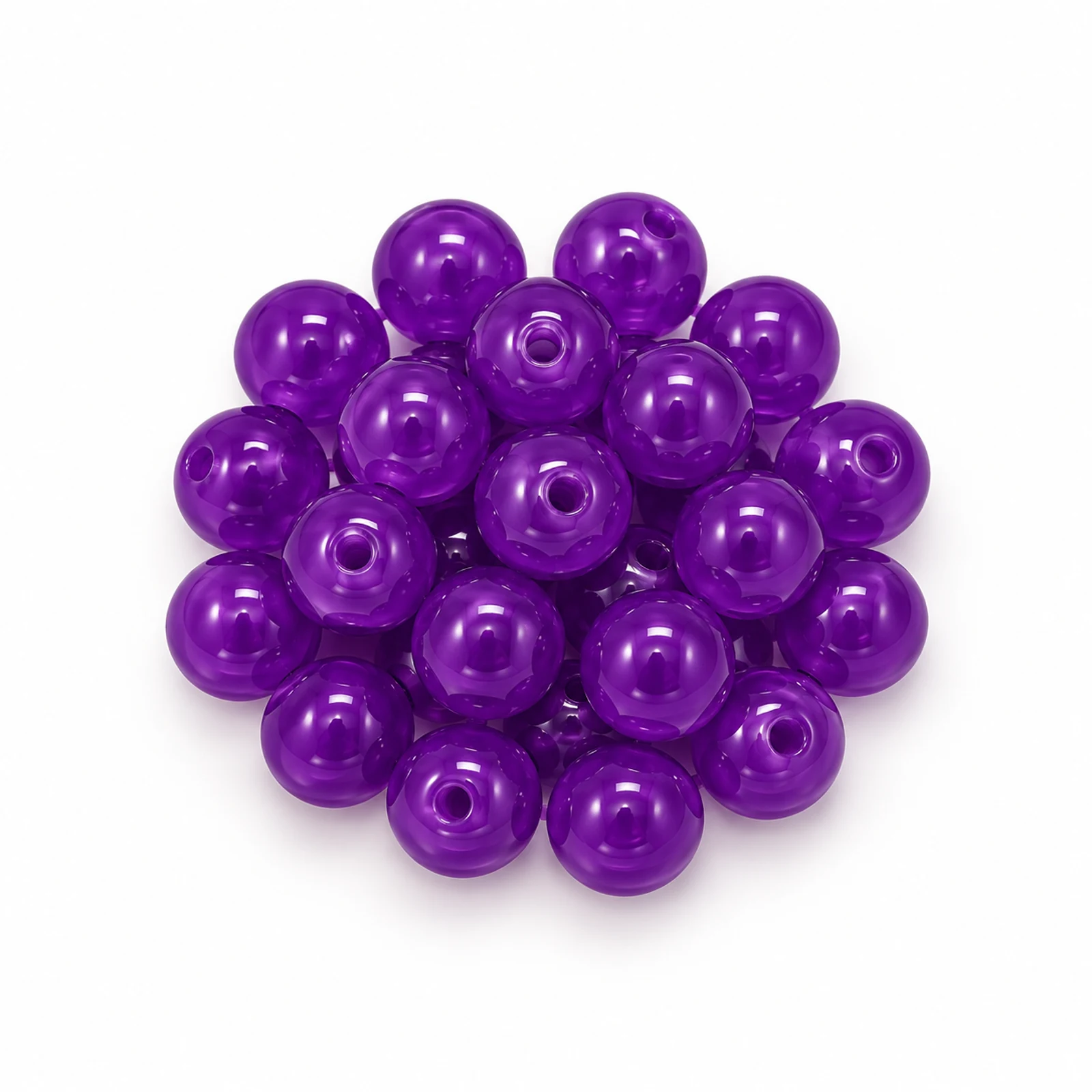 8mm Jelly Glass Beads – 100g, 24 Colours - Purple colour