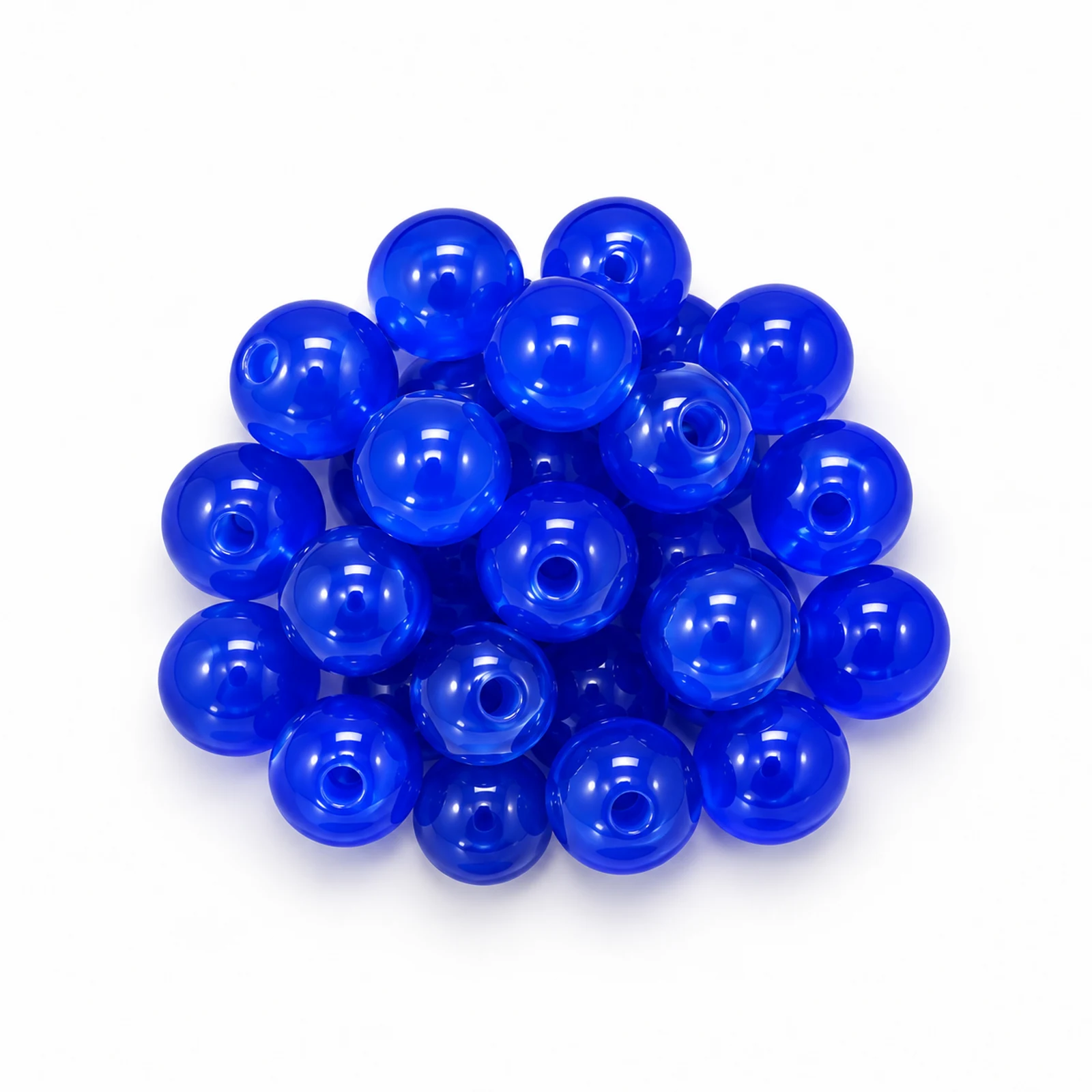 8mm Jelly Glass Beads – 100g, 24 Colours - Royal Blue colour