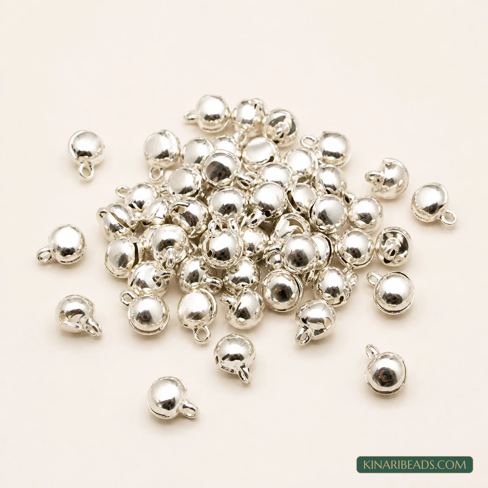 8mm Metal Ghungroo Jingle Bell Beads – Gold & Silver, 100g