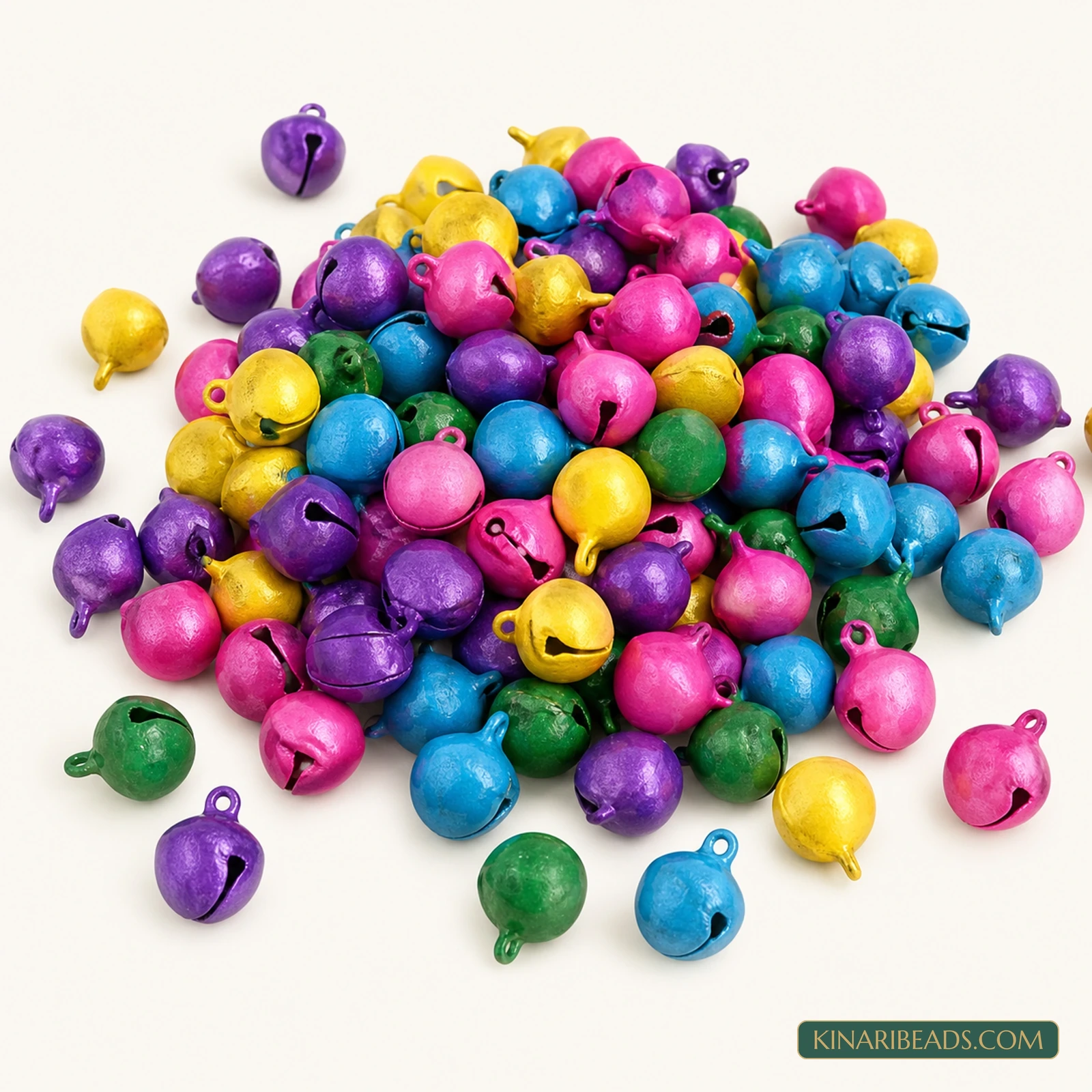8mm Multicolour Ghungroo Jingle Bell Beads – 100g Pack