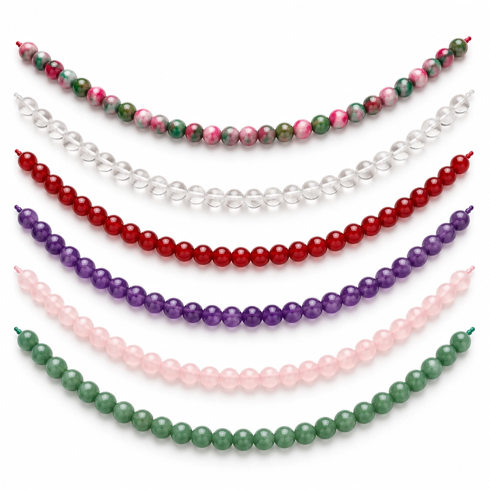 8mm Polished Zed Round Beads - 6 Colours