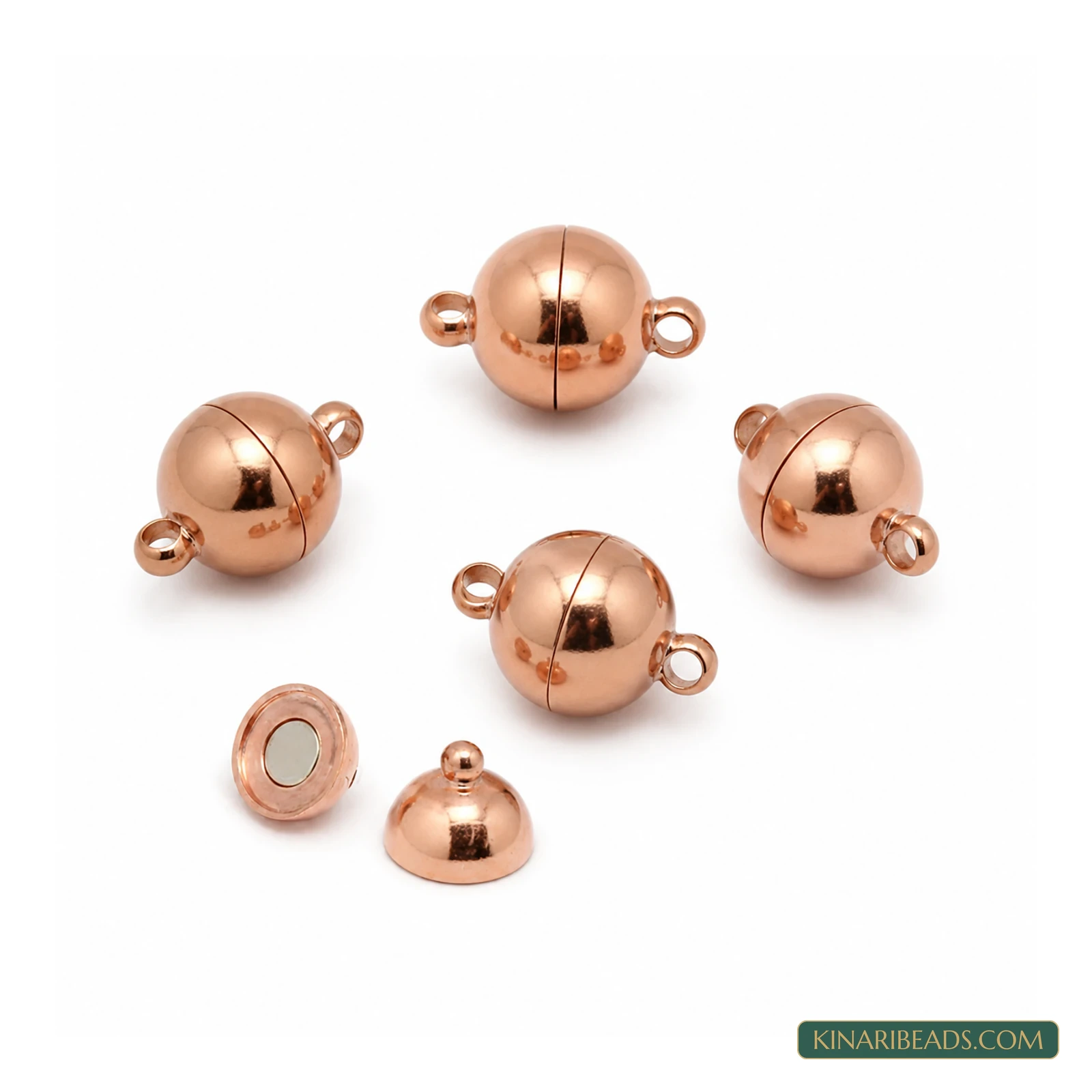 8mm Round Magnetic Jewellery Clasp Connectors – 5 Pcs