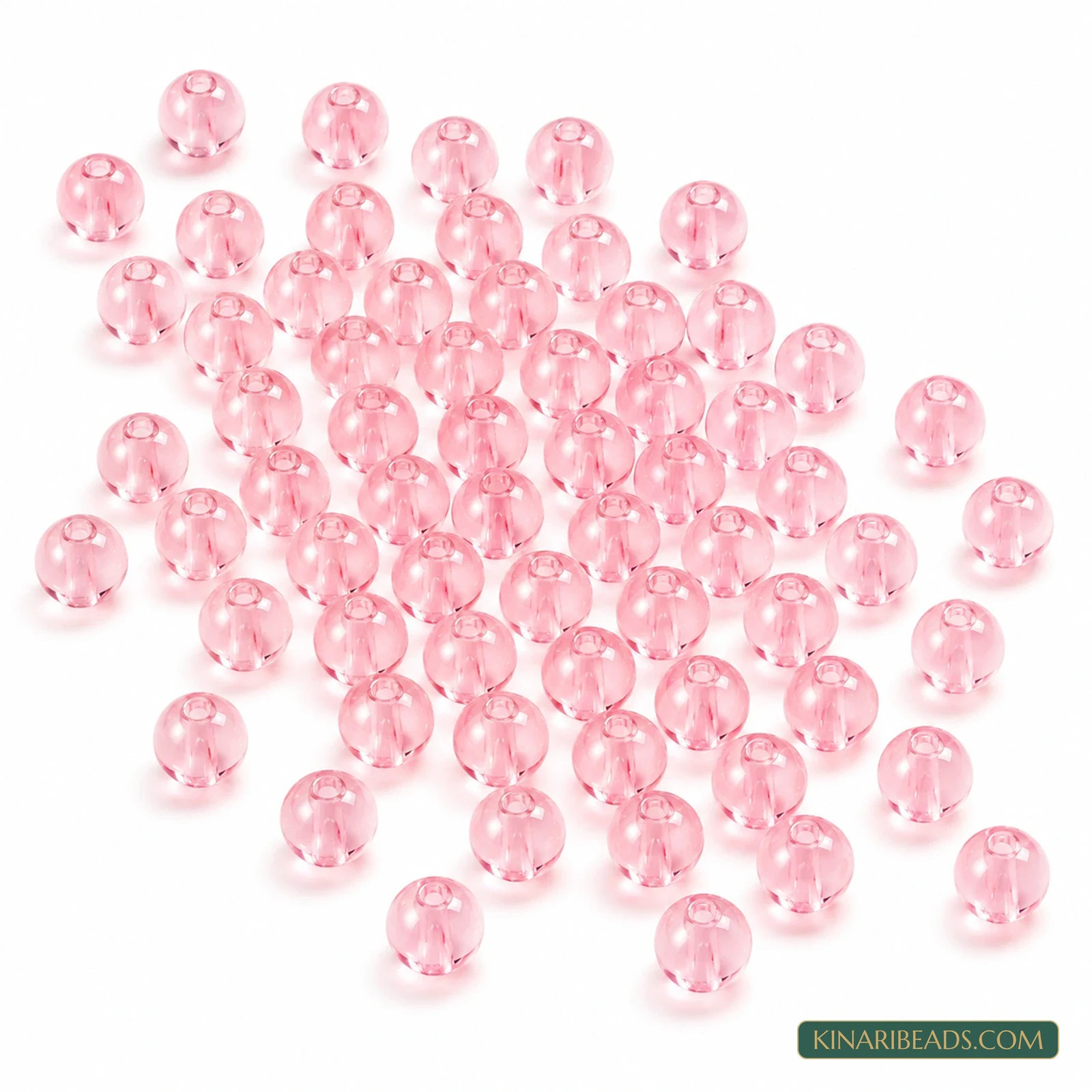 8mm Transparent Round Acrylic Beads - 100g - Transparent Pink colour