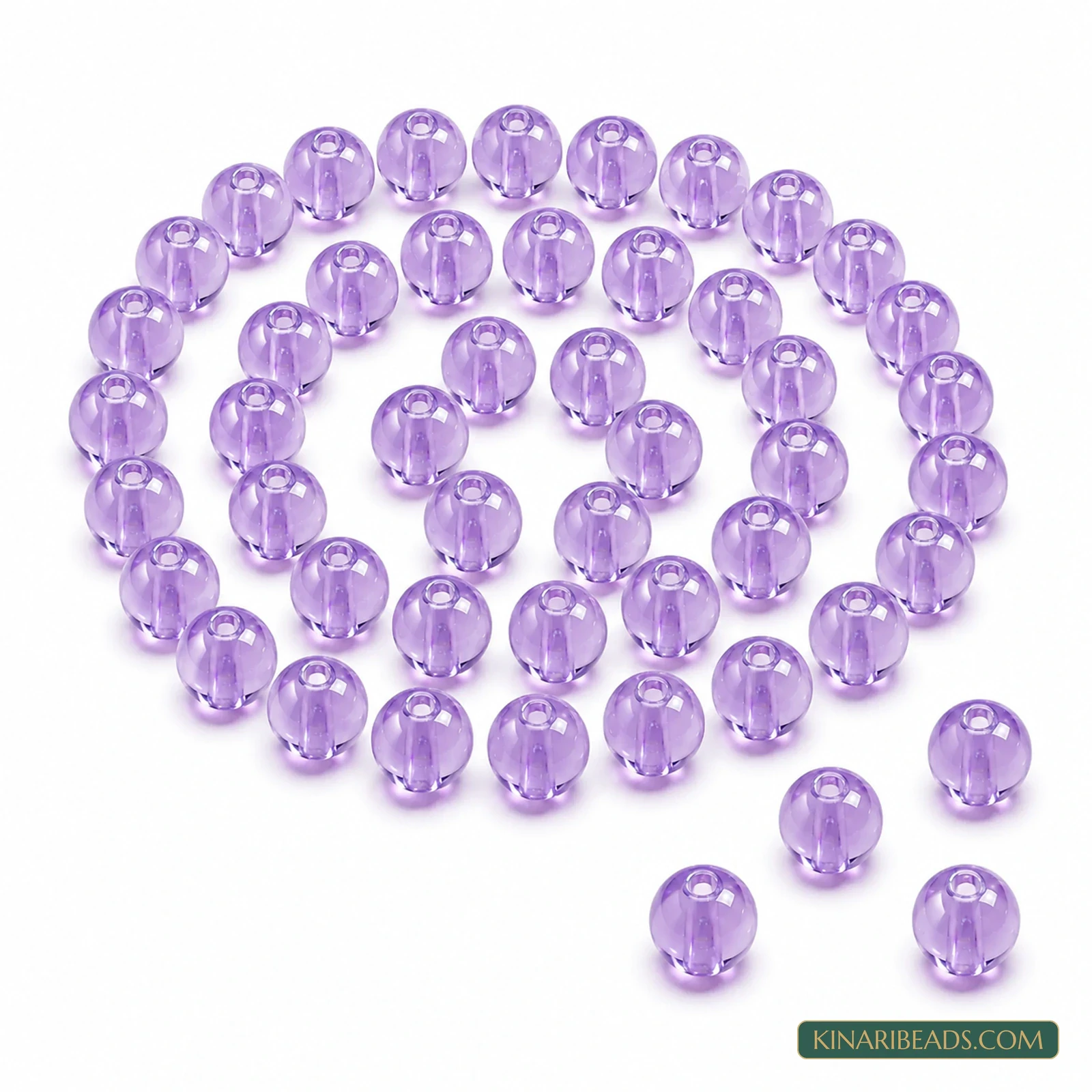 8mm Transparent Round Acrylic Beads - 100g - Transparent Purple colour