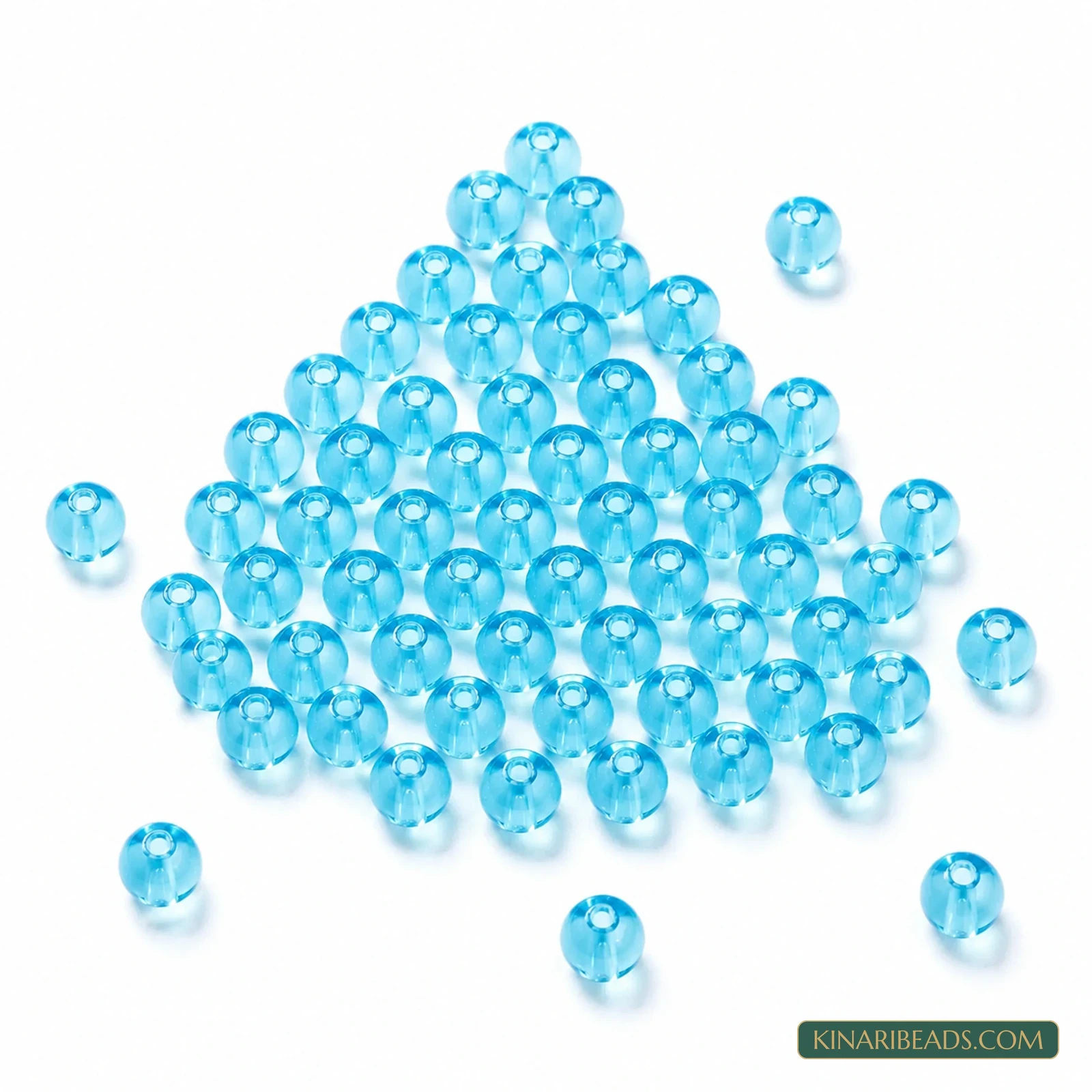 8mm Transparent Round Acrylic Beads - 100g - Transparent Sky Blue colour