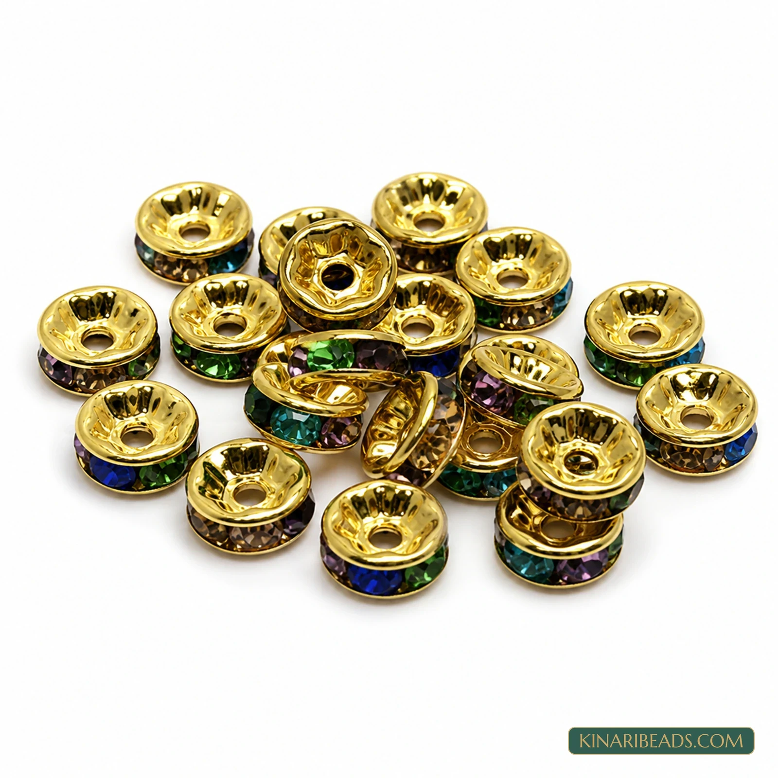 8×3mm Iron Rhinestone Disc Spacer Beads – 200 Pcs