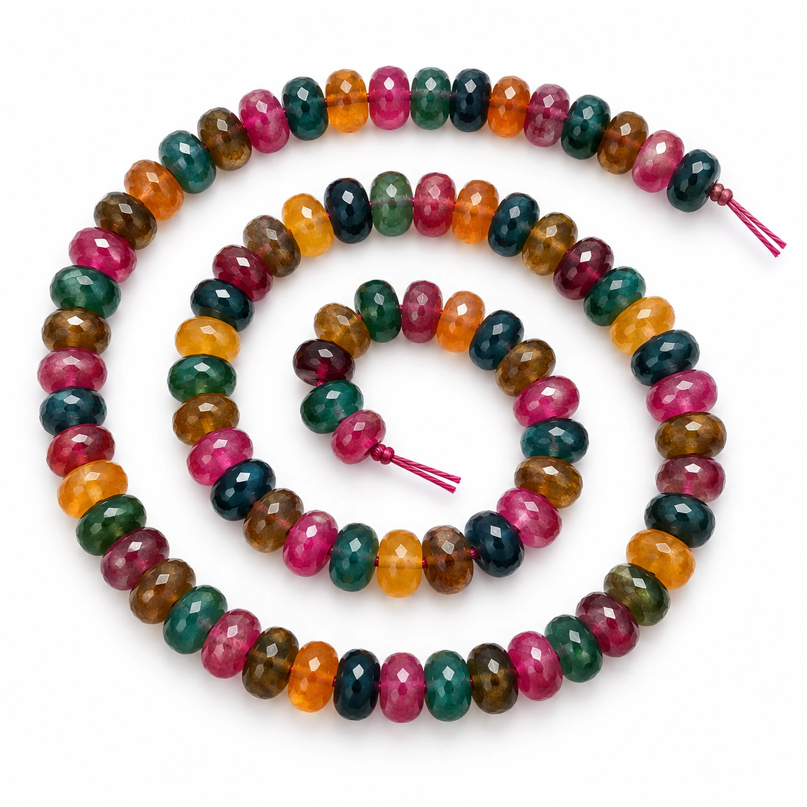 8x5mm Multicolour Tourmaline Rondelle Beads