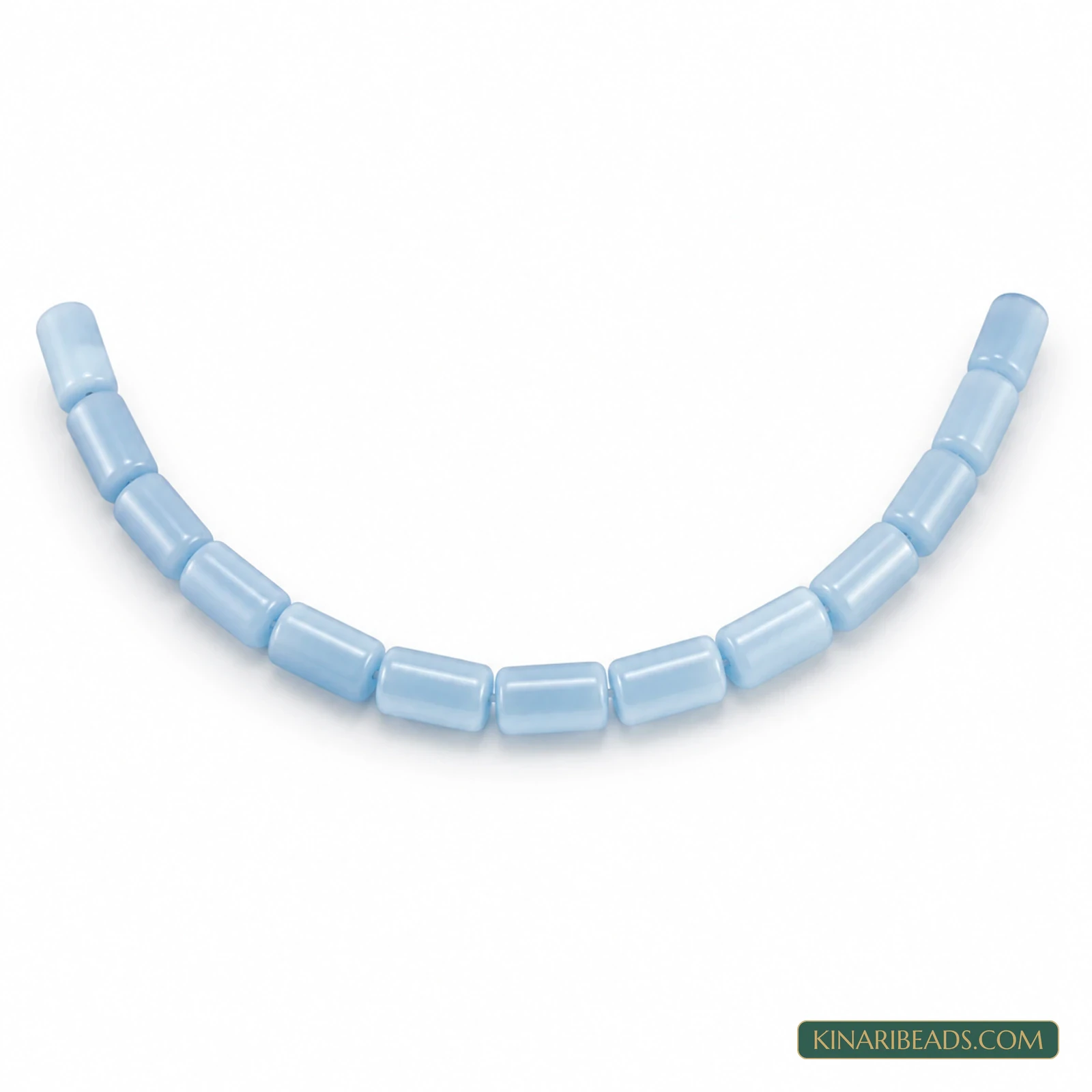 8×5mm Sky Blue Tube Cat’s Eye Glass Beads – 1 String
