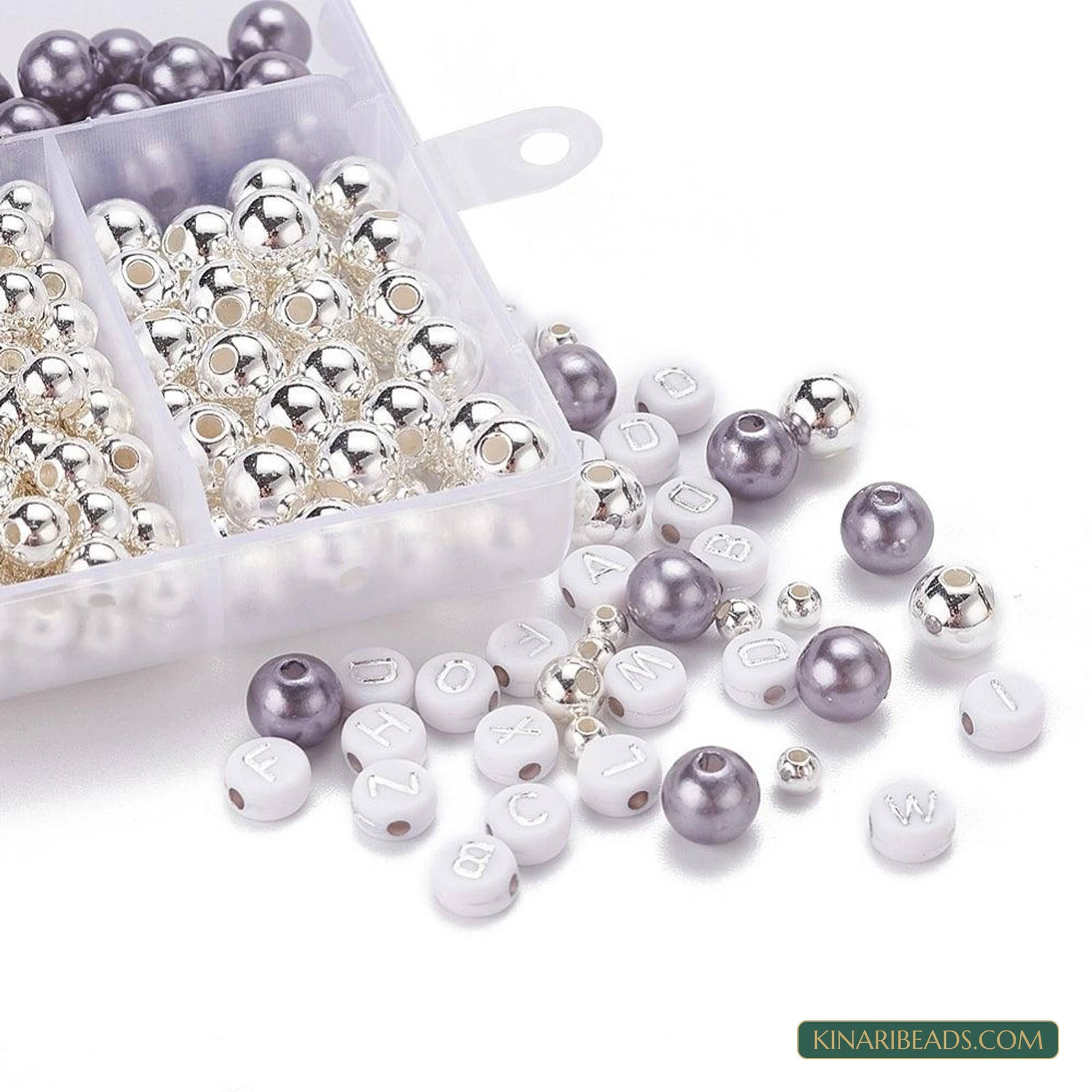 Alphabet & Pearl Beads Necklace Making Kit with Tweezers product image