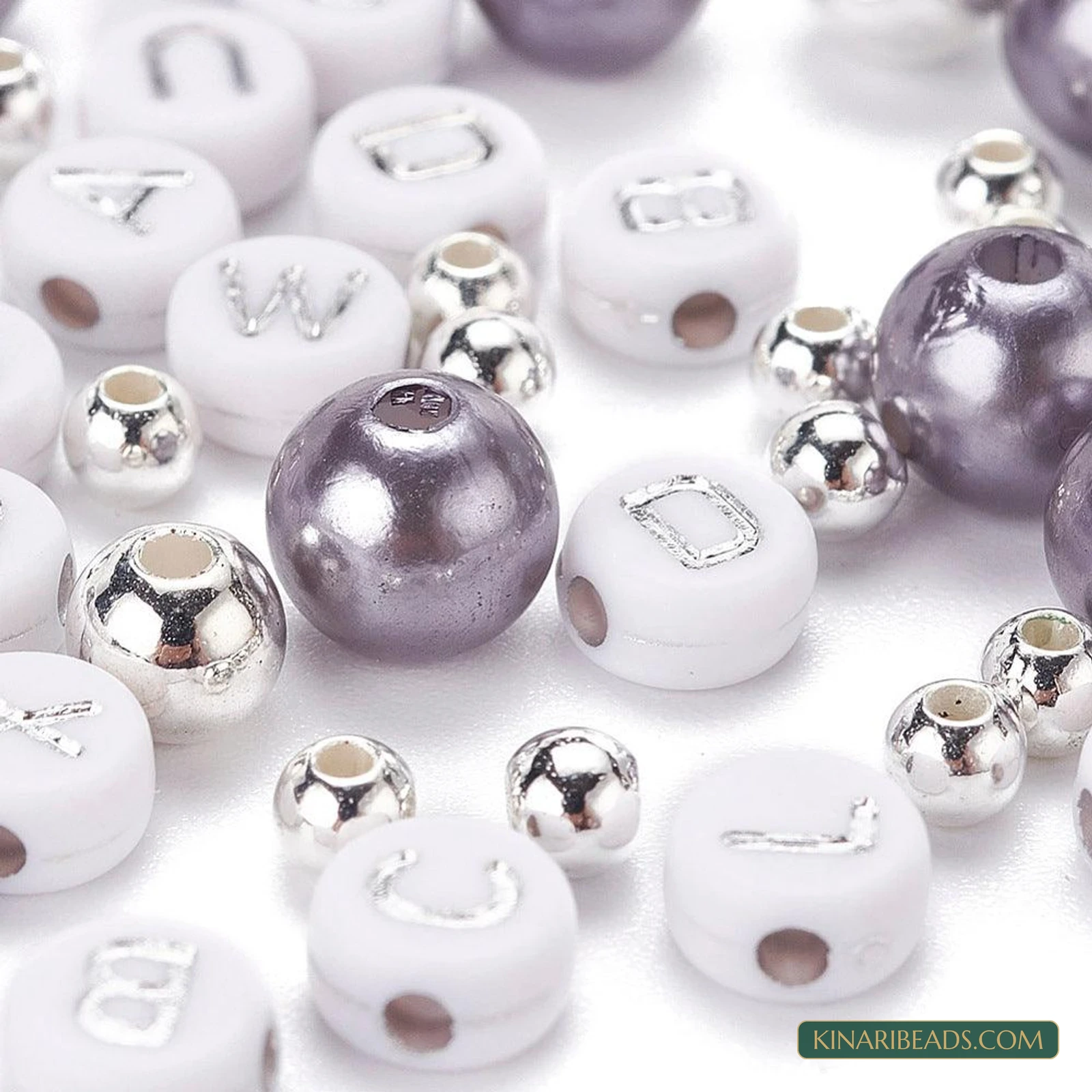 Alphabet & Pearl Beads Necklace Making Kit with Tweezers product image