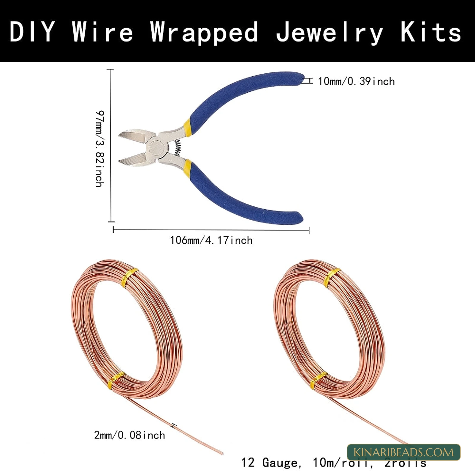 Aluminium Wire Wrapping Jewellery Kit with Side-Cutting Pliers