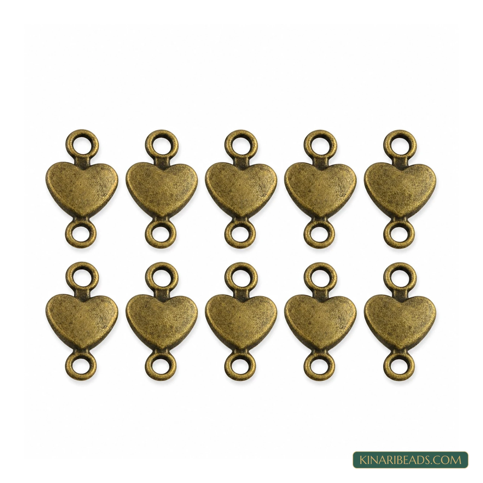 Antique Bronze Heart Link Connectors – 15x8mm - Bronze colour