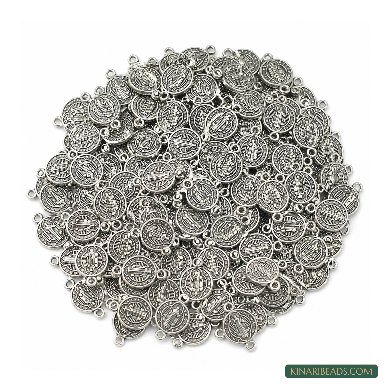 Antique Silver Decorative Link Connectors – 10x15mm product image