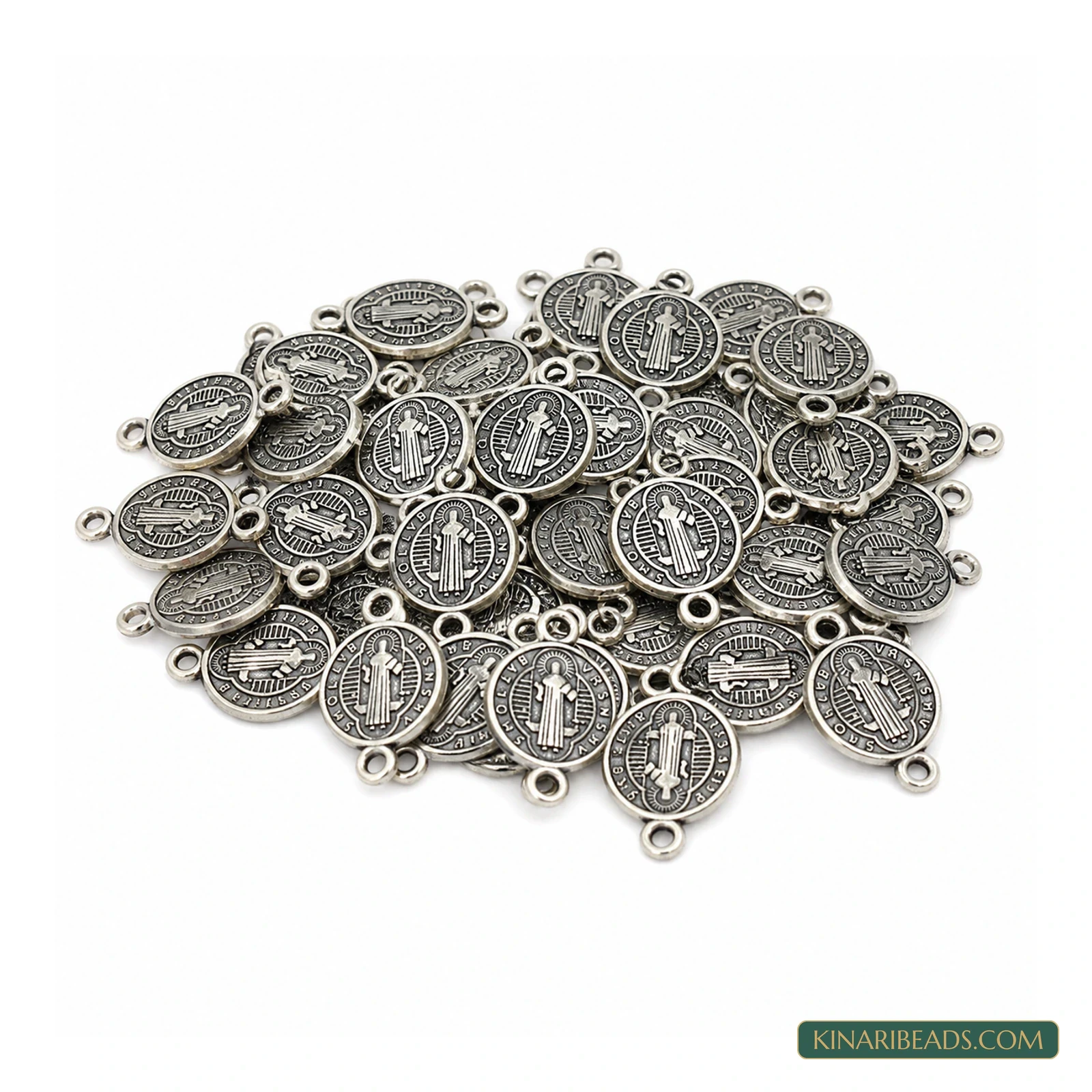 Antique Silver Decorative Link Connectors – 10x15mm product image