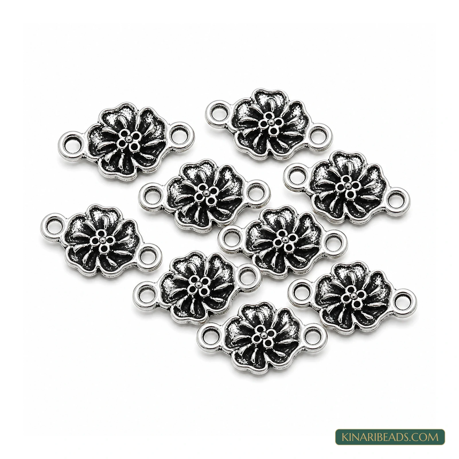 Antique Silver Decorative Link Connectors – 12x18mm