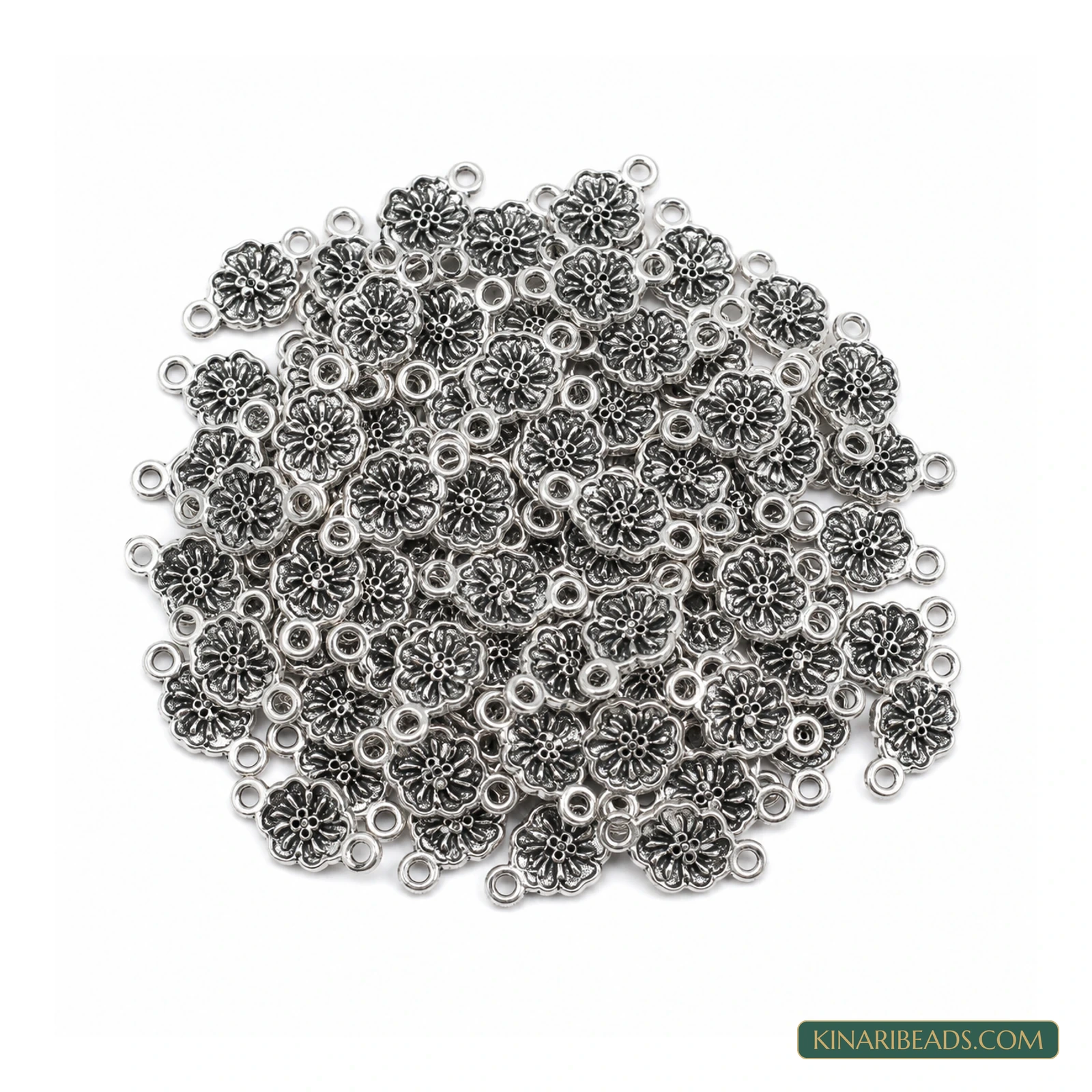 Antique Silver Decorative Link Connectors – 12x18mm product image