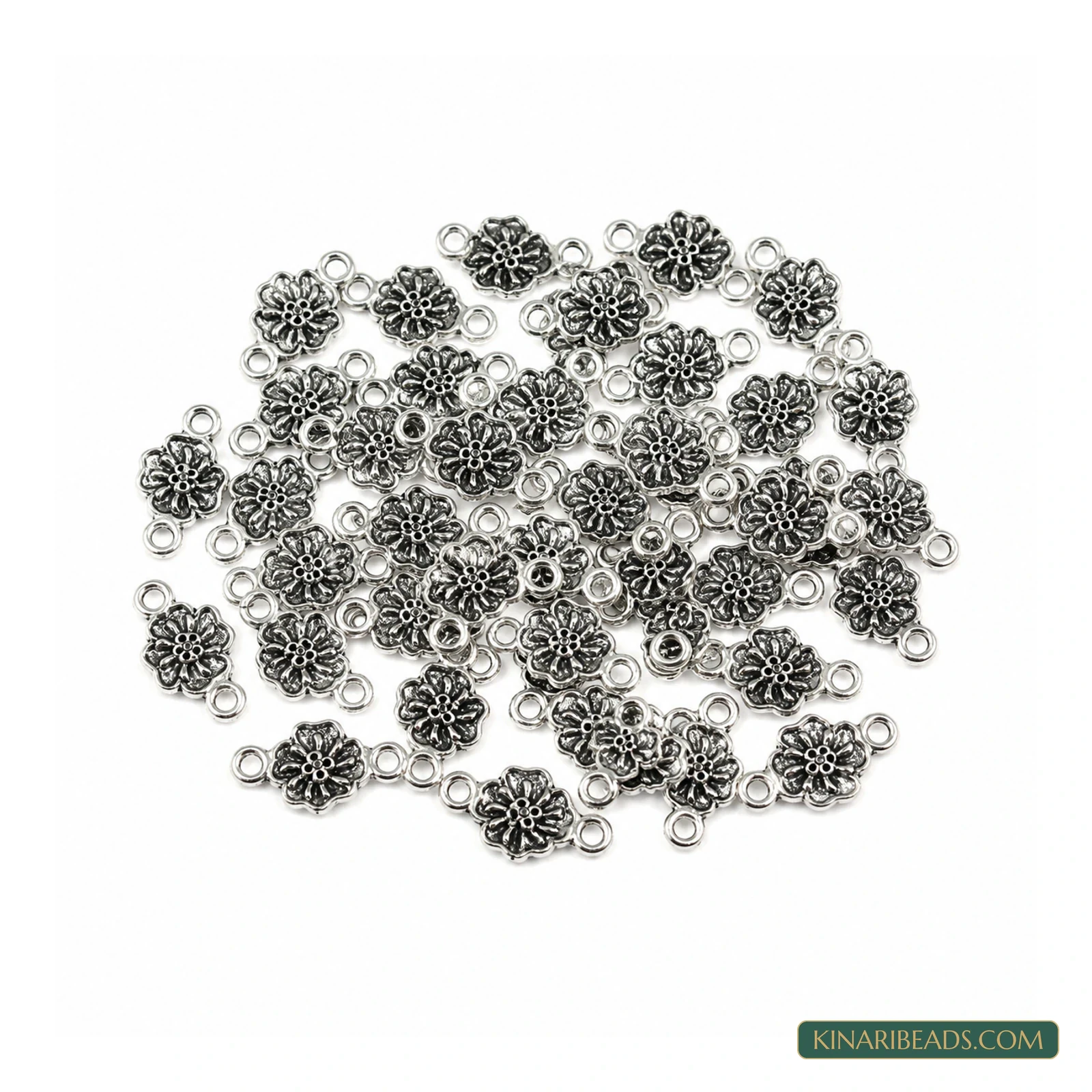 Antique Silver Decorative Link Connectors – 12x18mm product image