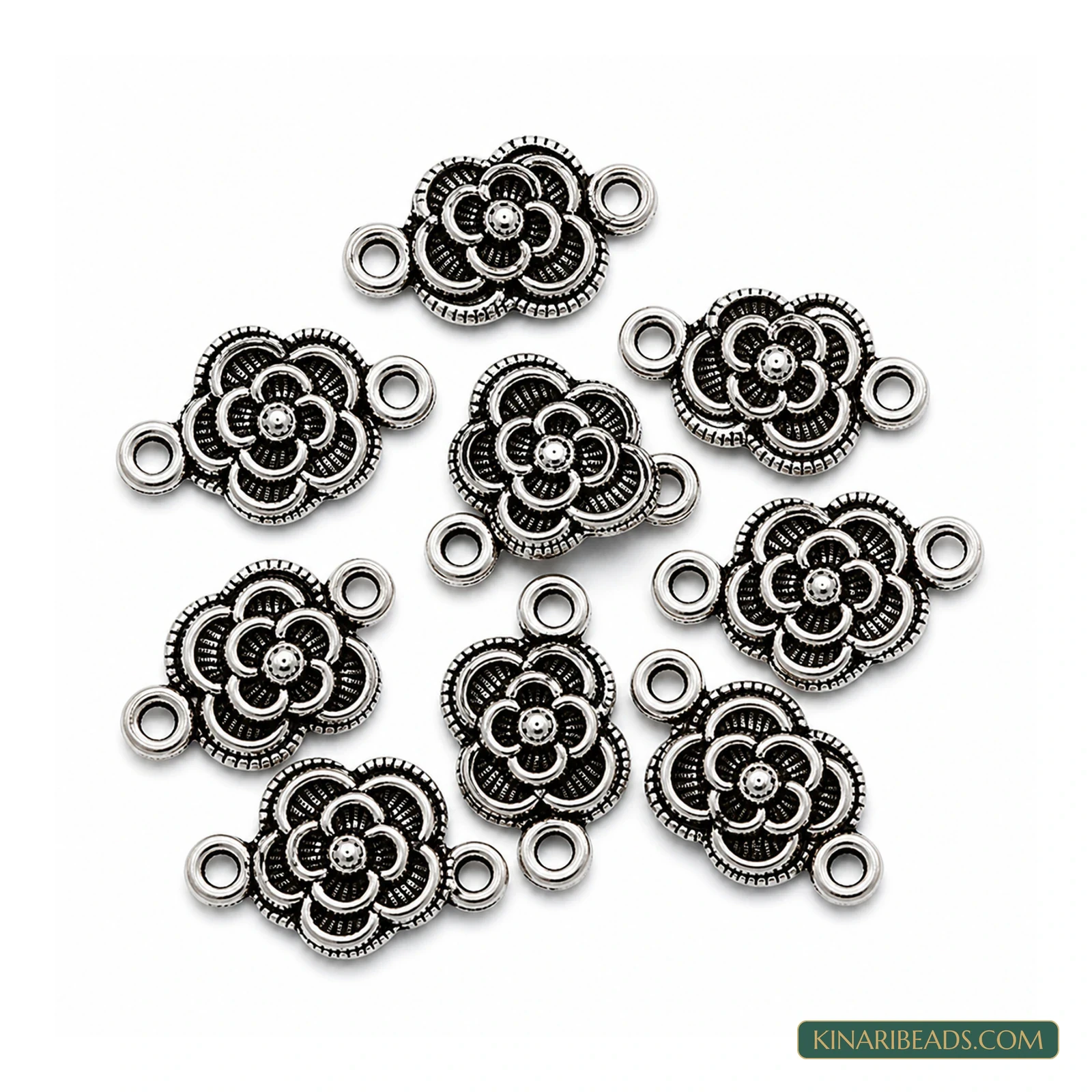 Antique Silver Decorative Link Connectors – 12x20mm