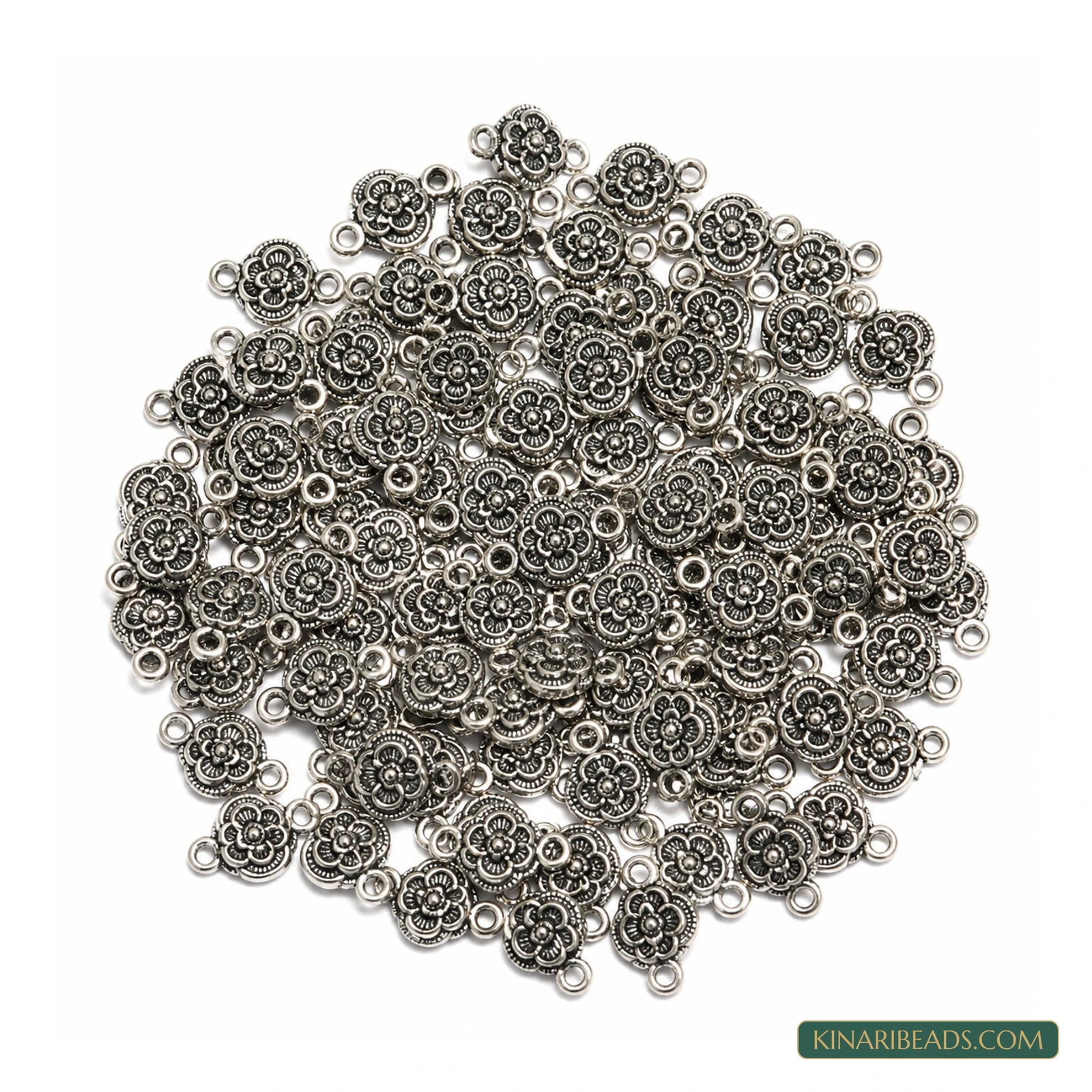 Antique Silver Decorative Link Connectors – 12x20mm product image