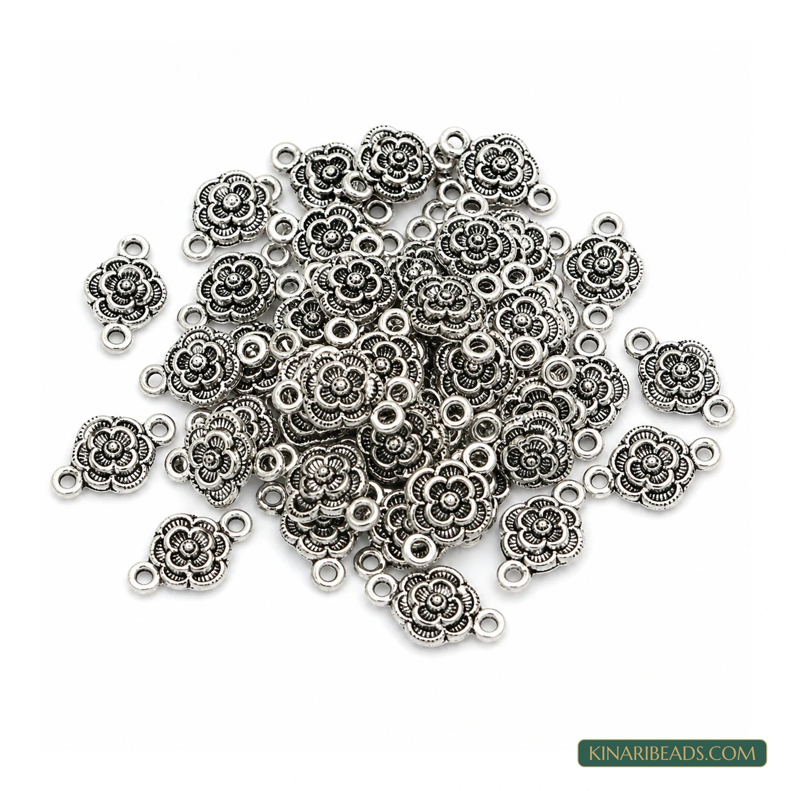 Antique Silver Decorative Link Connectors – 12x20mm product image