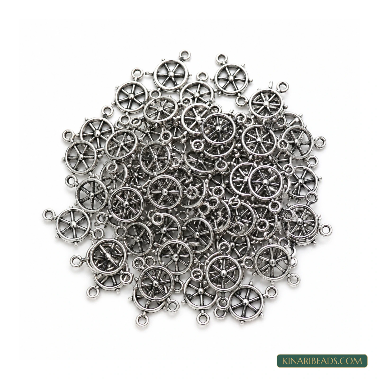 Antique Silver Decorative Link Connectors – 13x20mm product image