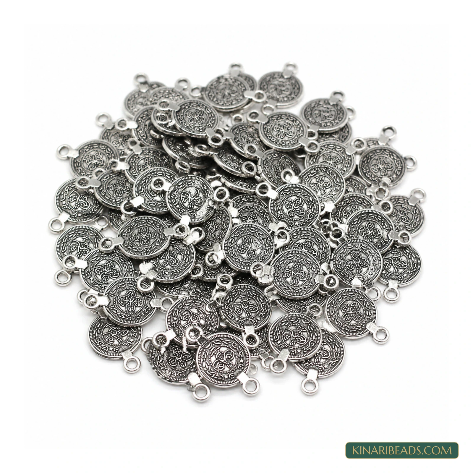 Antique Silver Decorative Link Connectors – 18x28mm product image