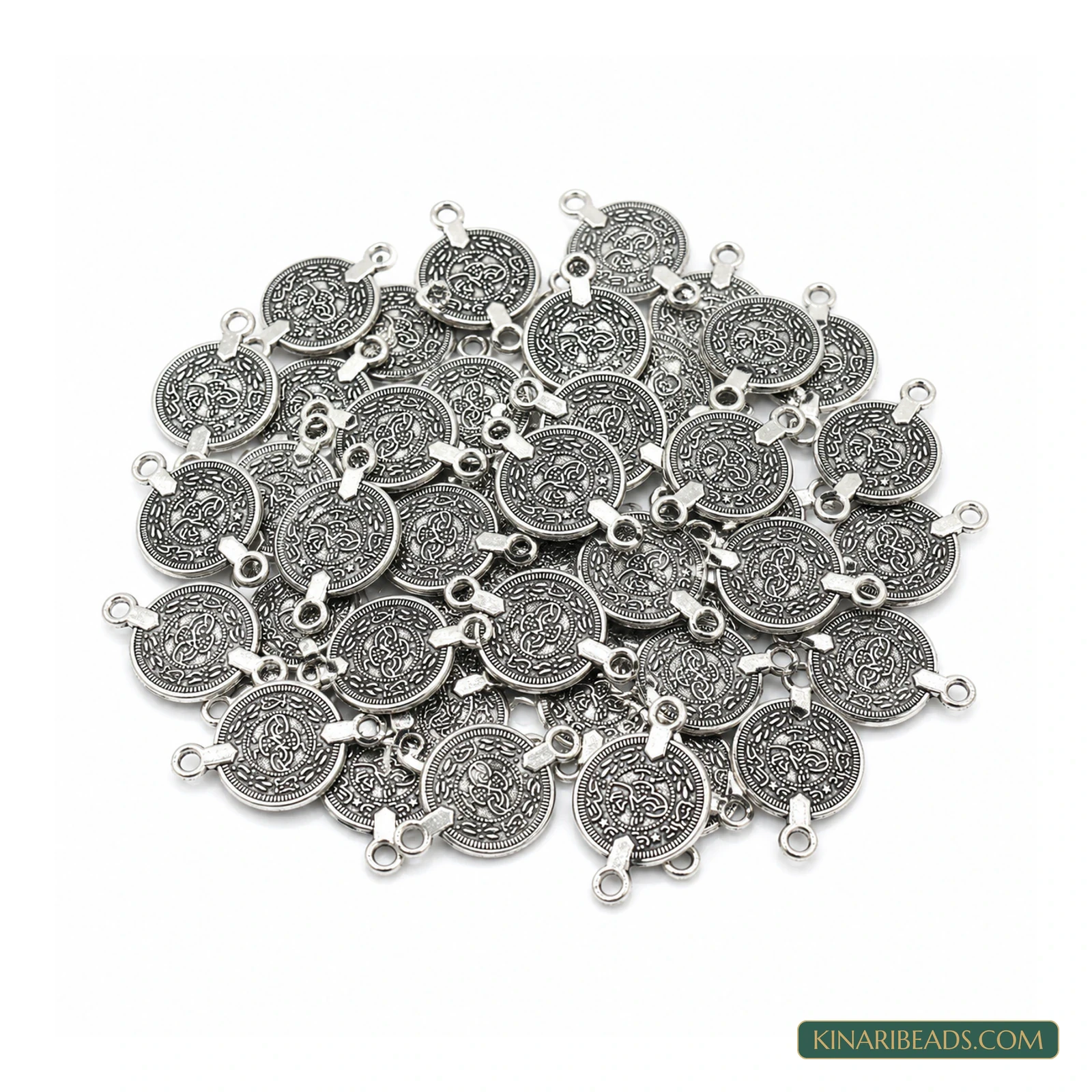 Antique Silver Decorative Link Connectors – 18x28mm product image