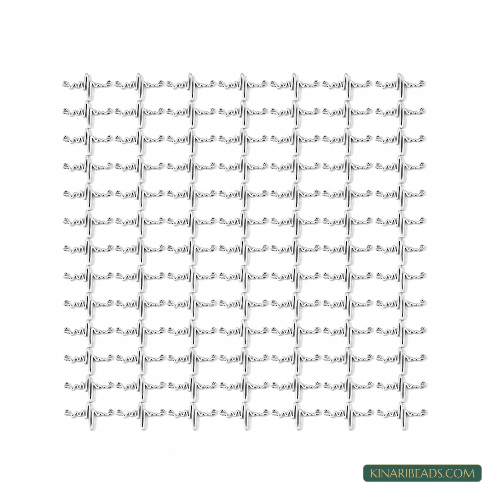 Antique Silver Heartbeat Pendant Links – 35x22mm product image