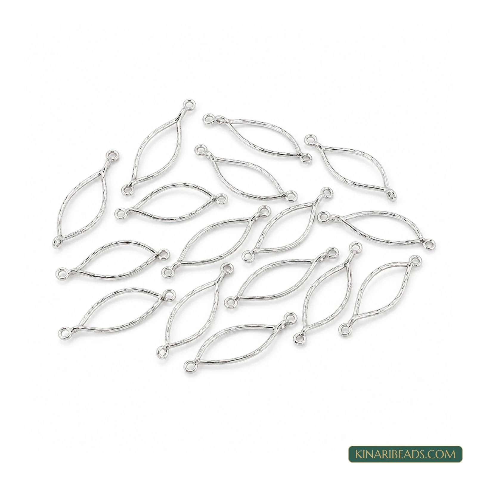 Antique Silver Oval Link Connectors – 44x14mm product image