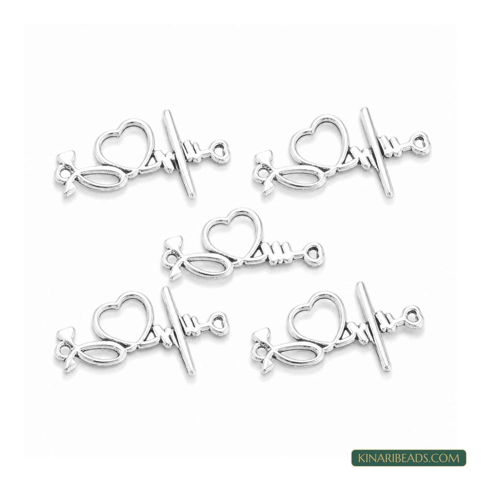 Antique Silver Tibetan Heart Connectors – 34x19mm