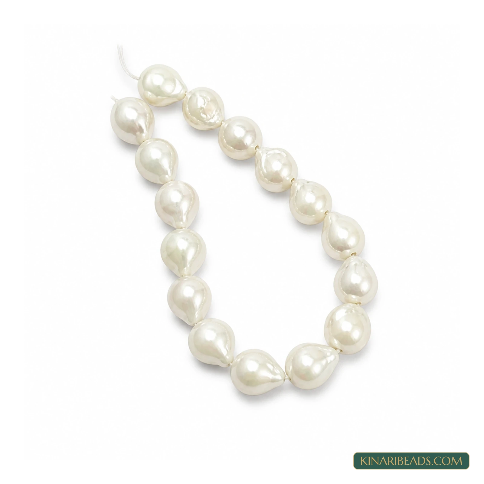 Assorted Colours Drop Baroque Pearl Beads – 17x13mm, 1 String