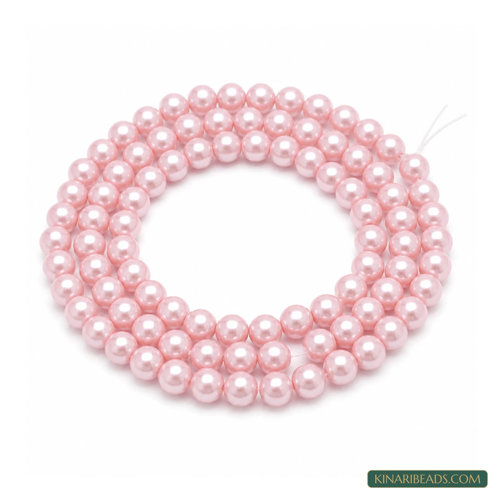 Assorted Colours Round Glass Pearl Beads – 6mm, 32-Inch String