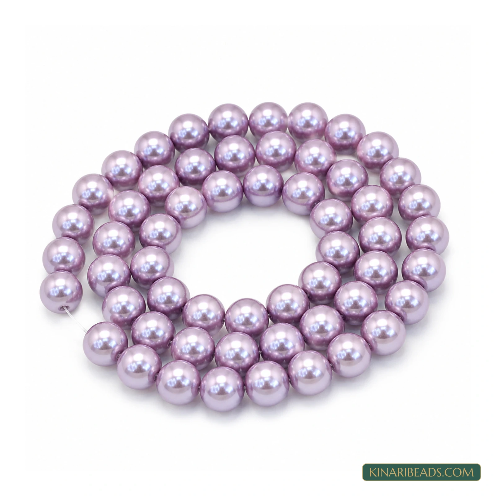 Assorted Colours Round Glass Pearl Beads – 6mm, 32-Inch String - Violet colour