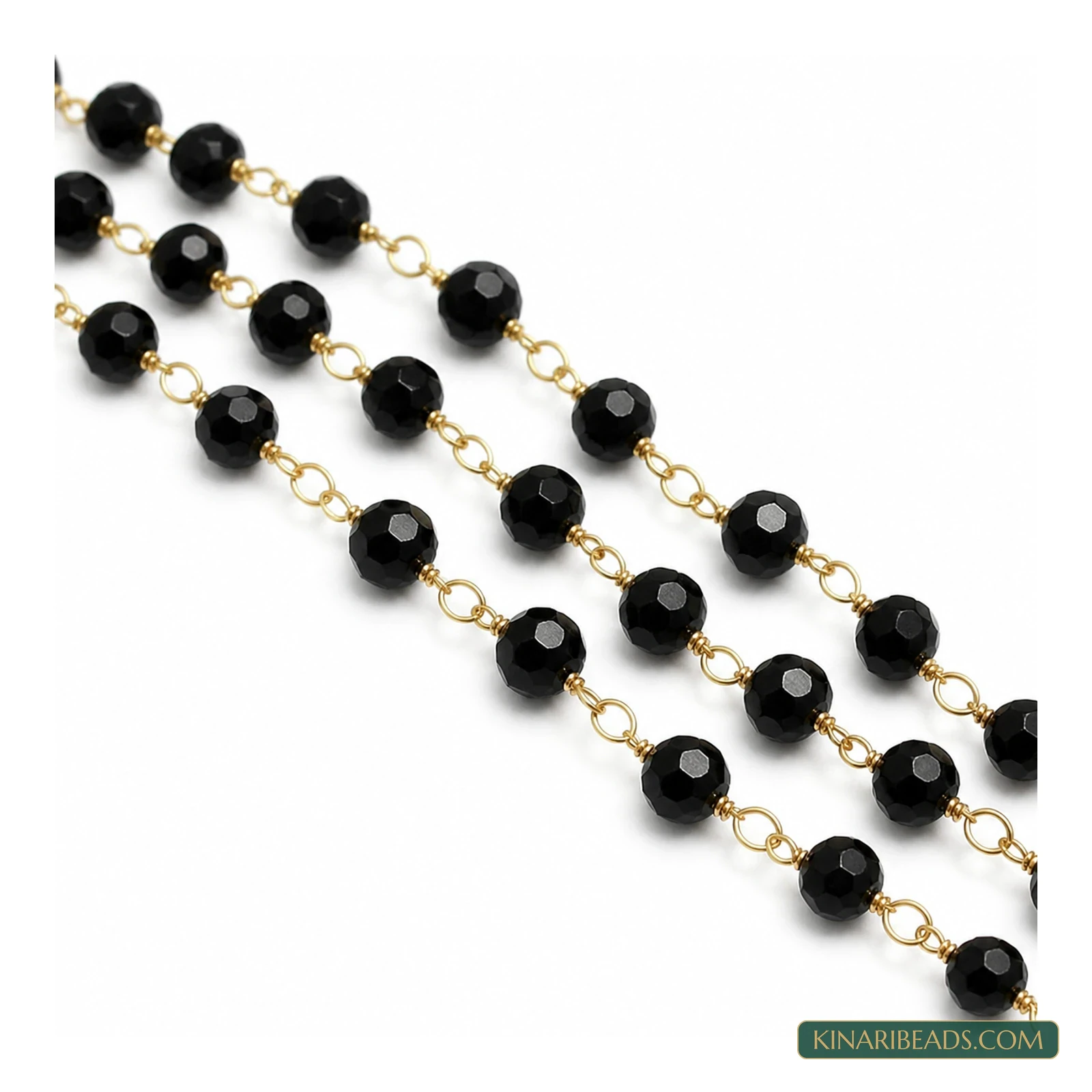 Black Glass Beaded Jewellery Chain
