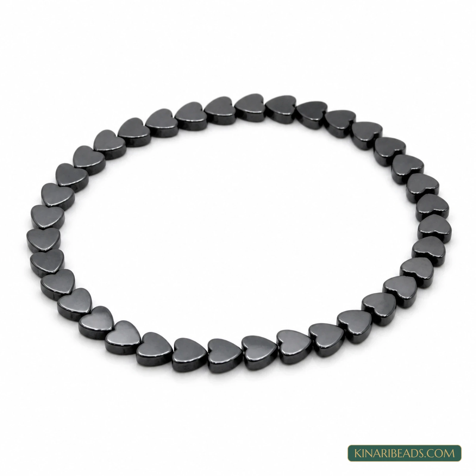 Black Hematite Heart Beads – 4×4mm & 7×7mm, 1 String