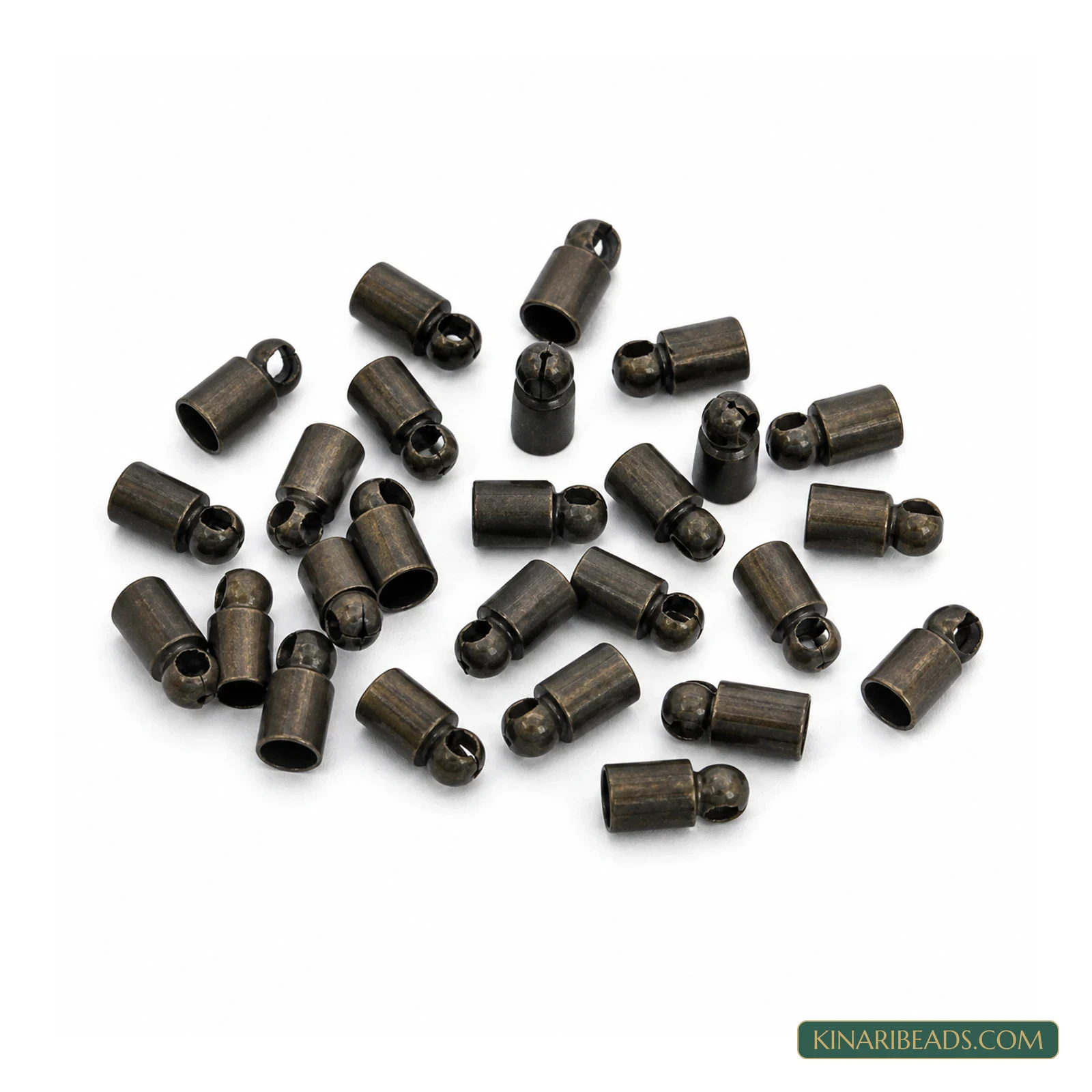 Black Textured Brass Cord End Caps – 8×4mm
