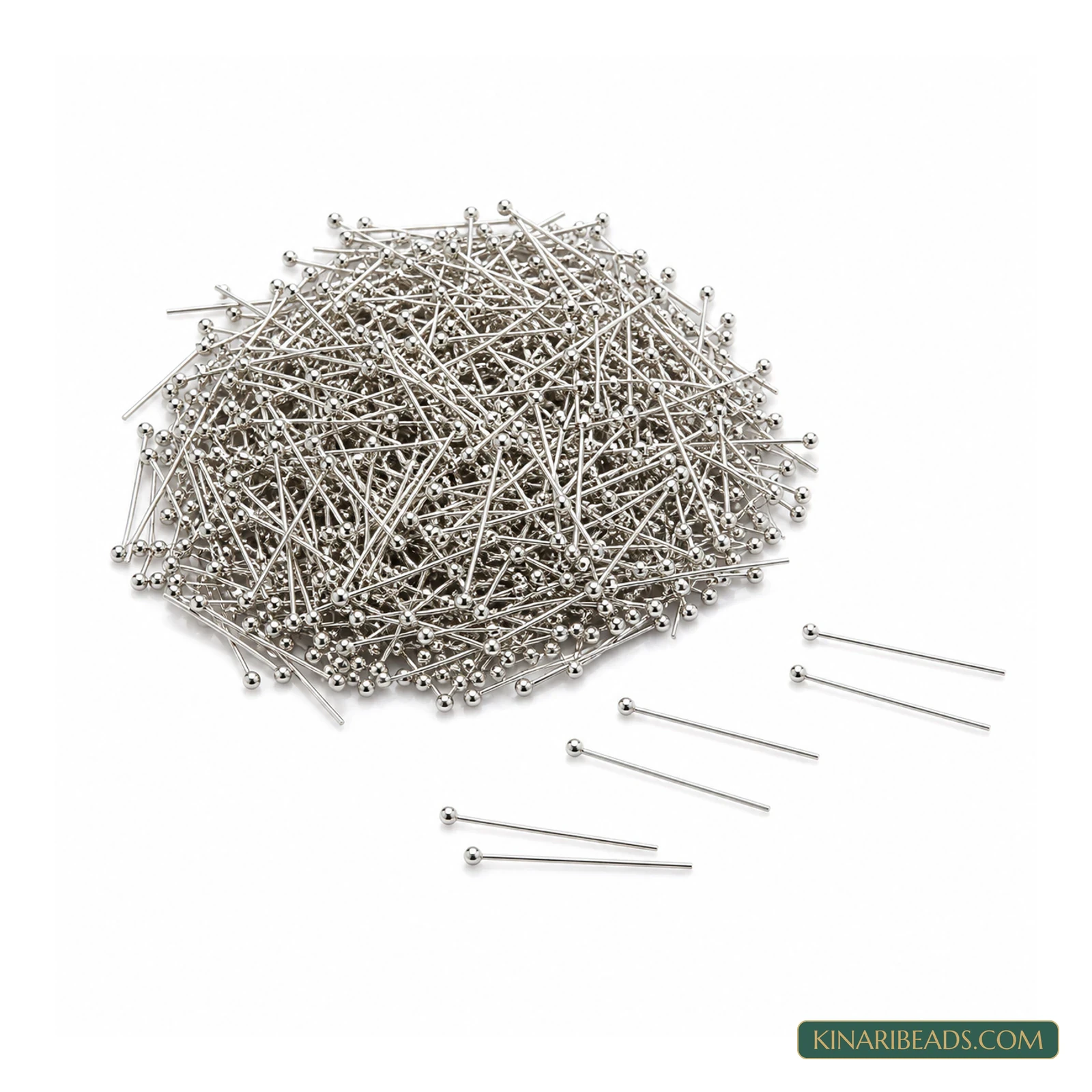 Brass Ball Head Pins 1 Inch – 50g Pack - Silver colour