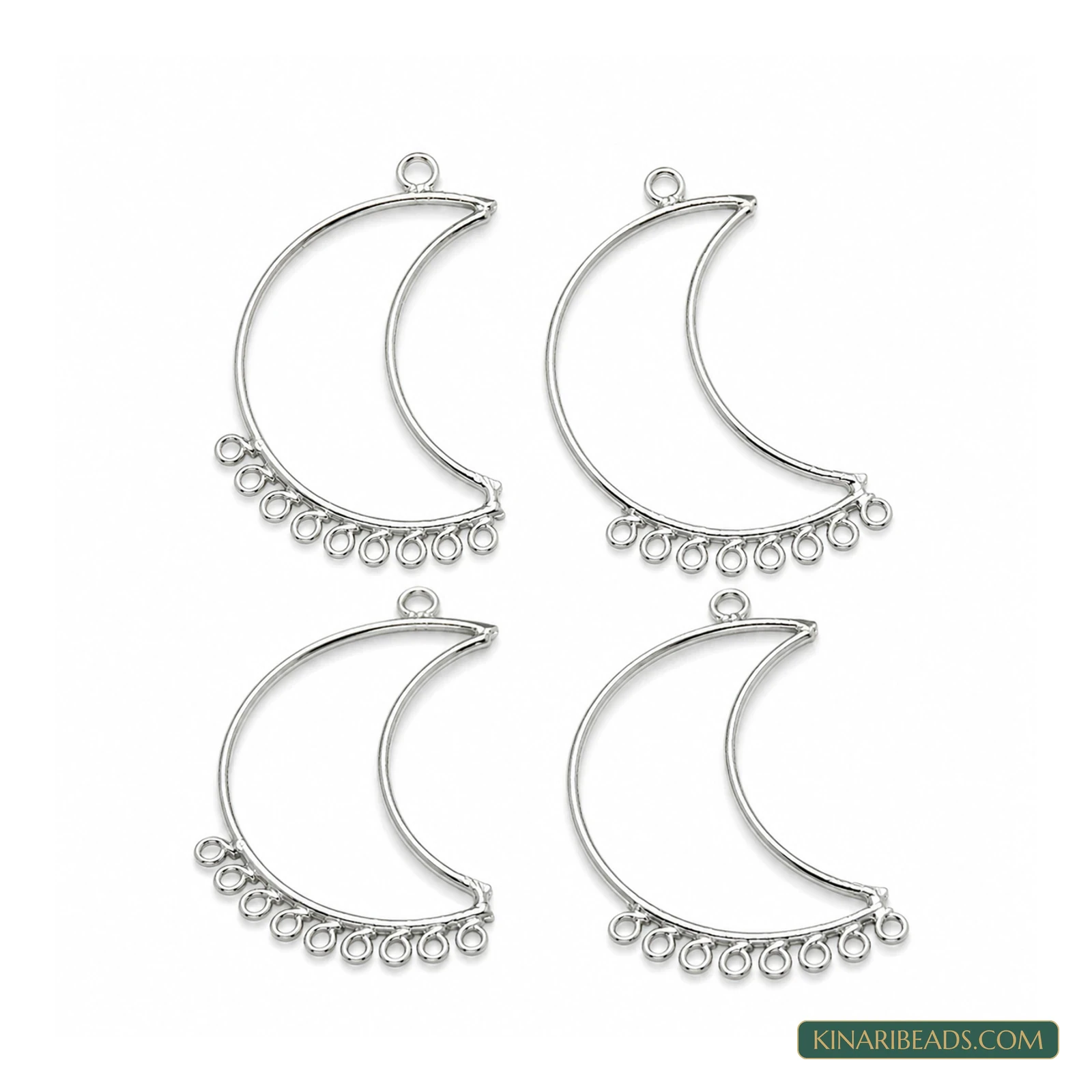 Brass Earring Components Chandbali 1.75 Inch – 4 Pack, Kinari Style EF118